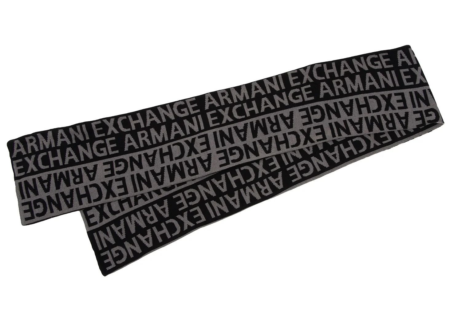 Armani Jacquard Knit Scarf in Black and Gray Size ONE SIZE - 2 Thumbnail