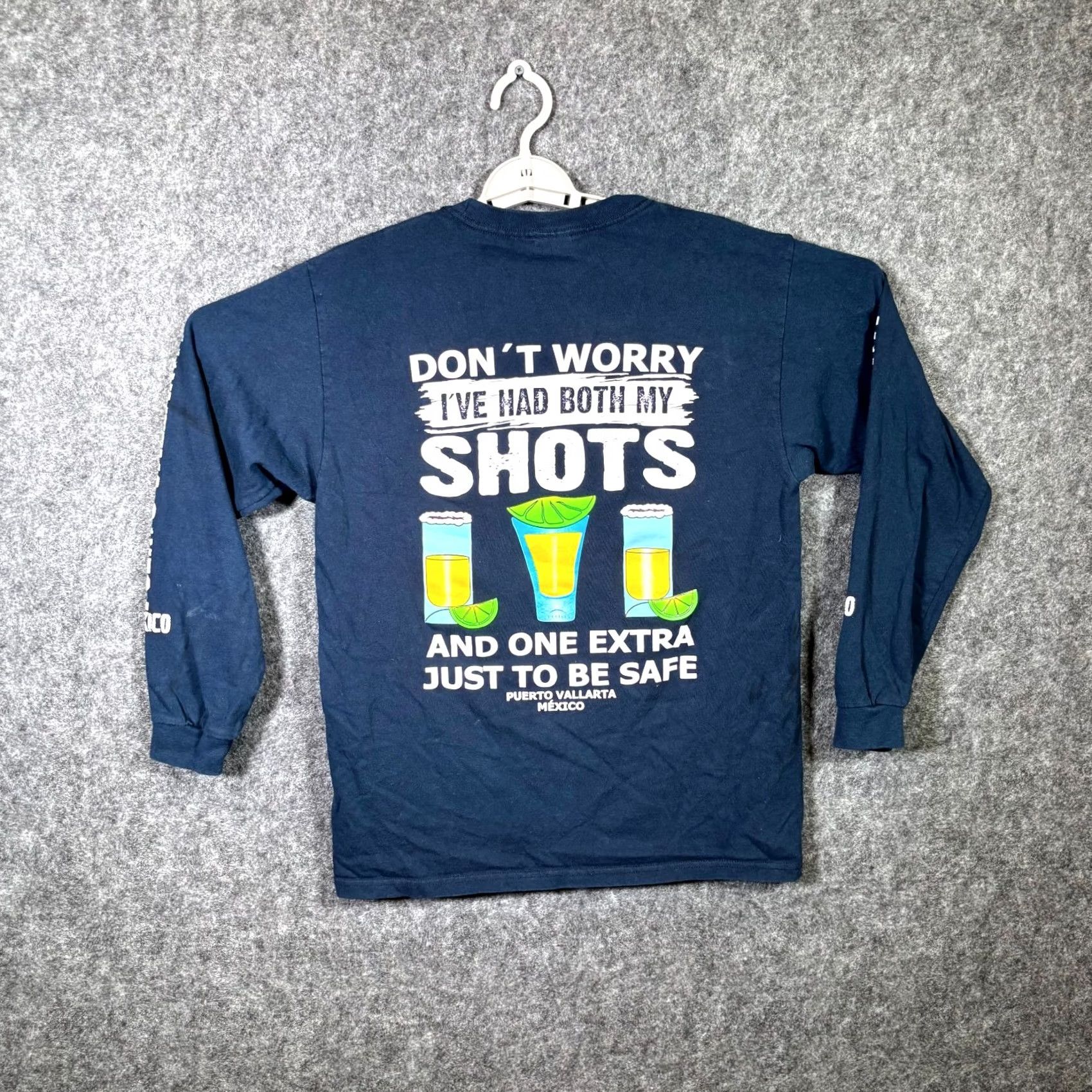 Vintage Yazbek Mens T-Shirt Blue Graphic Print Heavyweight Long Sleeve Crew Neck Medium, Logo Accent, Streetwear Size US M / EU 48-50 / 2 - 6 Thumbnail