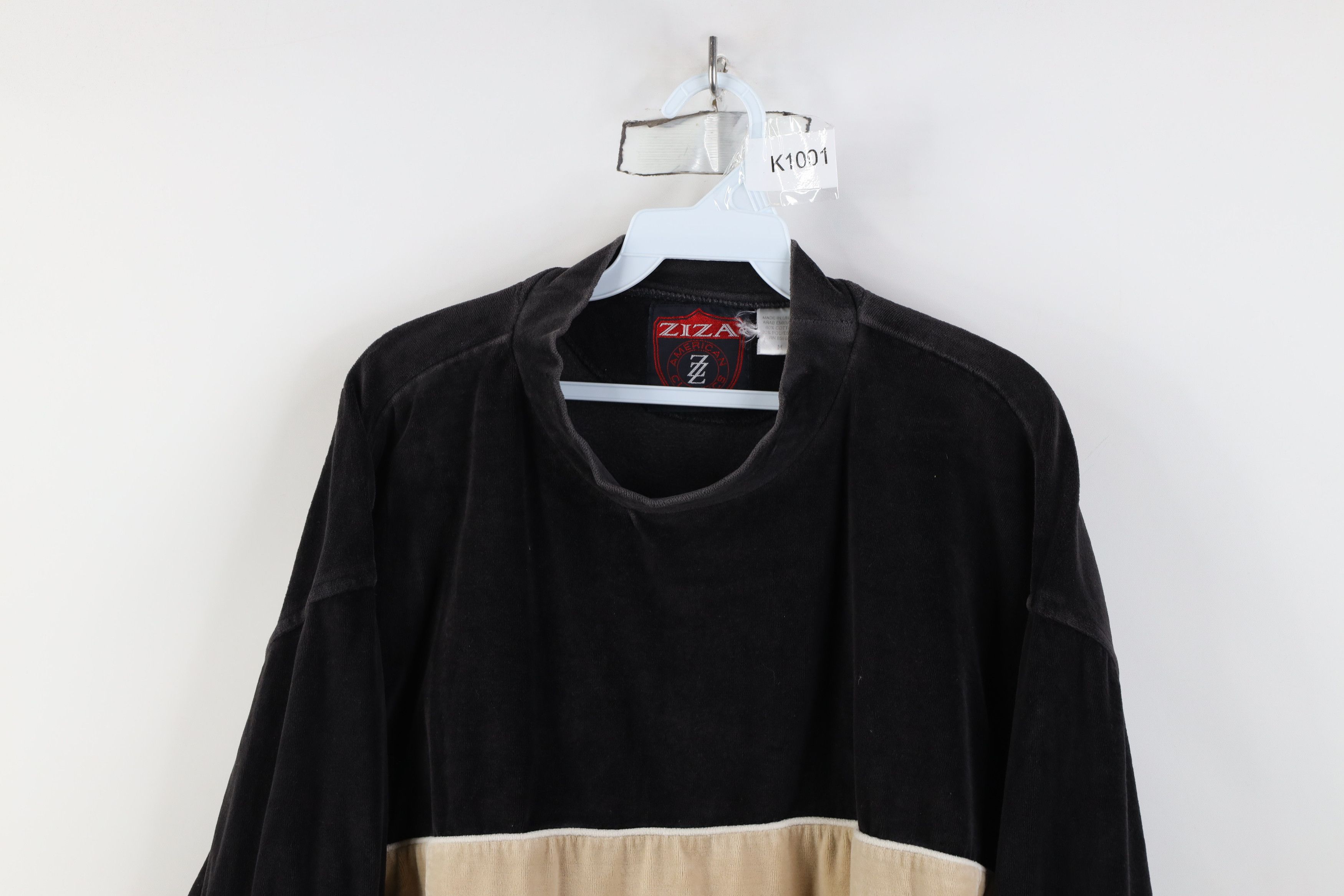 Vintage Vintage 90s Y2K Streetwear Bock Velour Mock Neck Sweater Size US M / EU 48-50 / 2 - 2 Thumbnail