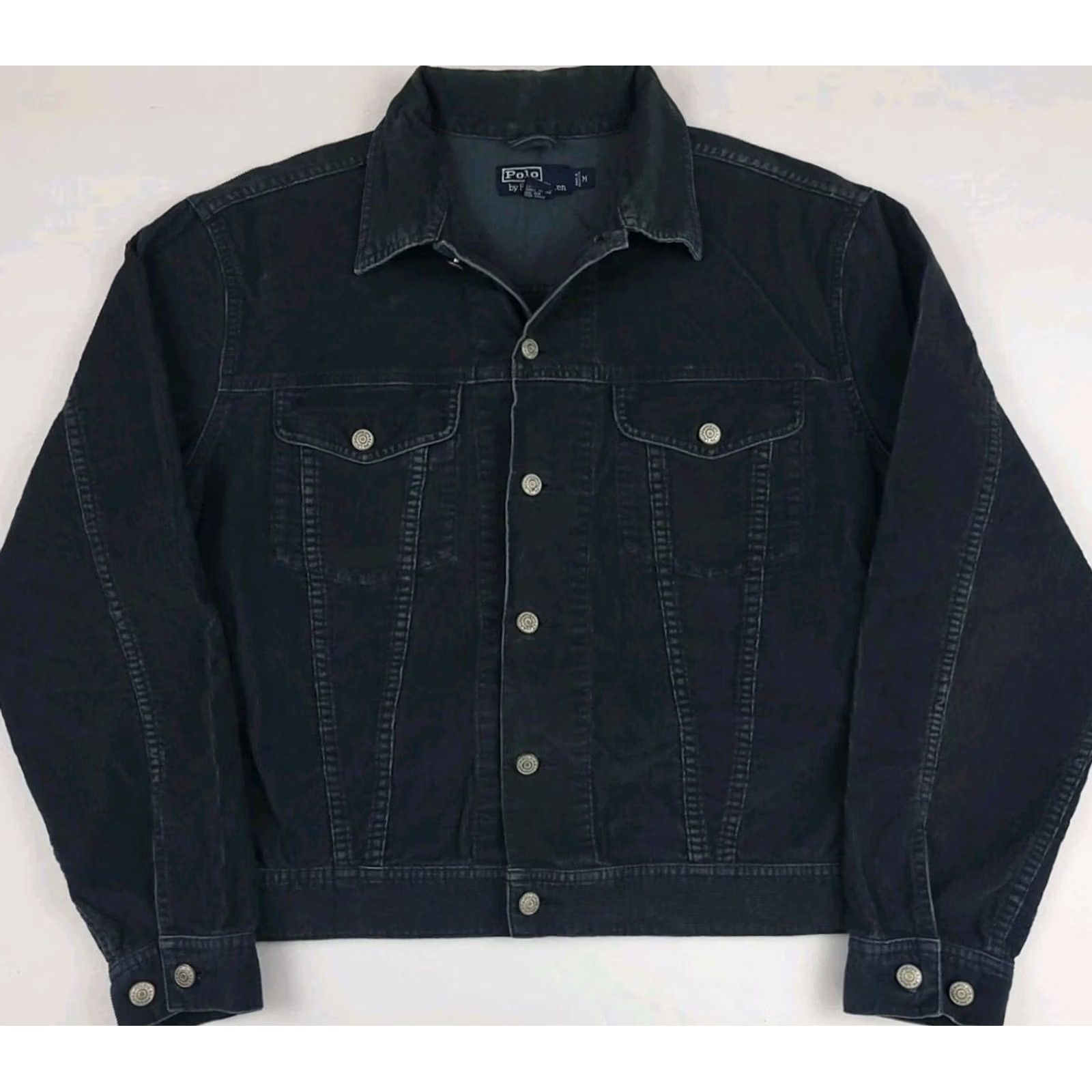 Polo Ralph Lauren VINTAGE Polo Ralph Lauren Jacket Mens M Blue Corduroy Trucker Cotton Country USA Size US M / EU 48-50 / 2 - 2 Thumbnail
