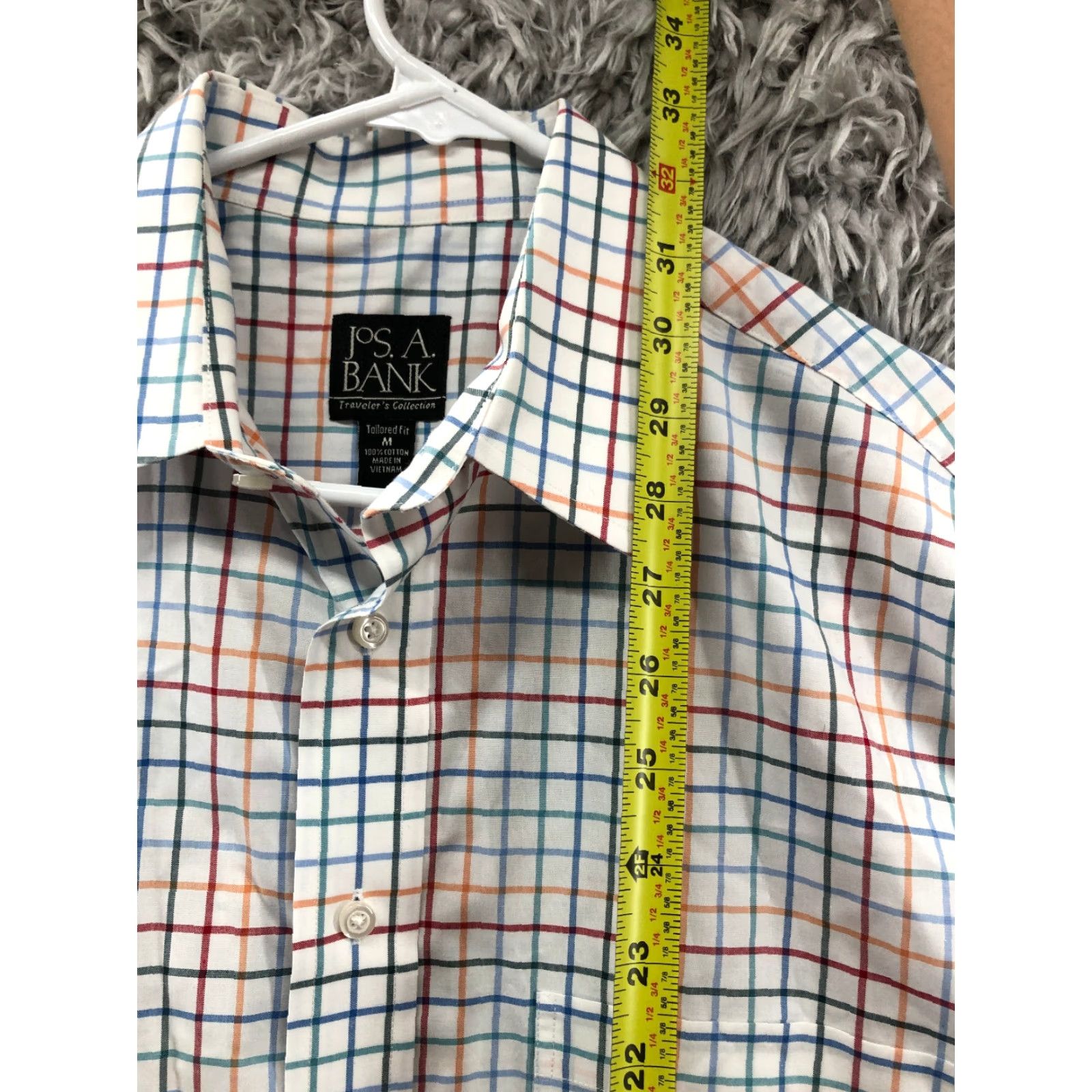 Jos. A. Bank Jos. A. Bank Shirt Mens White Striped Long Sleeve Spread Collar Button-Up M Mens Size US M / EU 48-50 / 2 - 5 Thumbnail