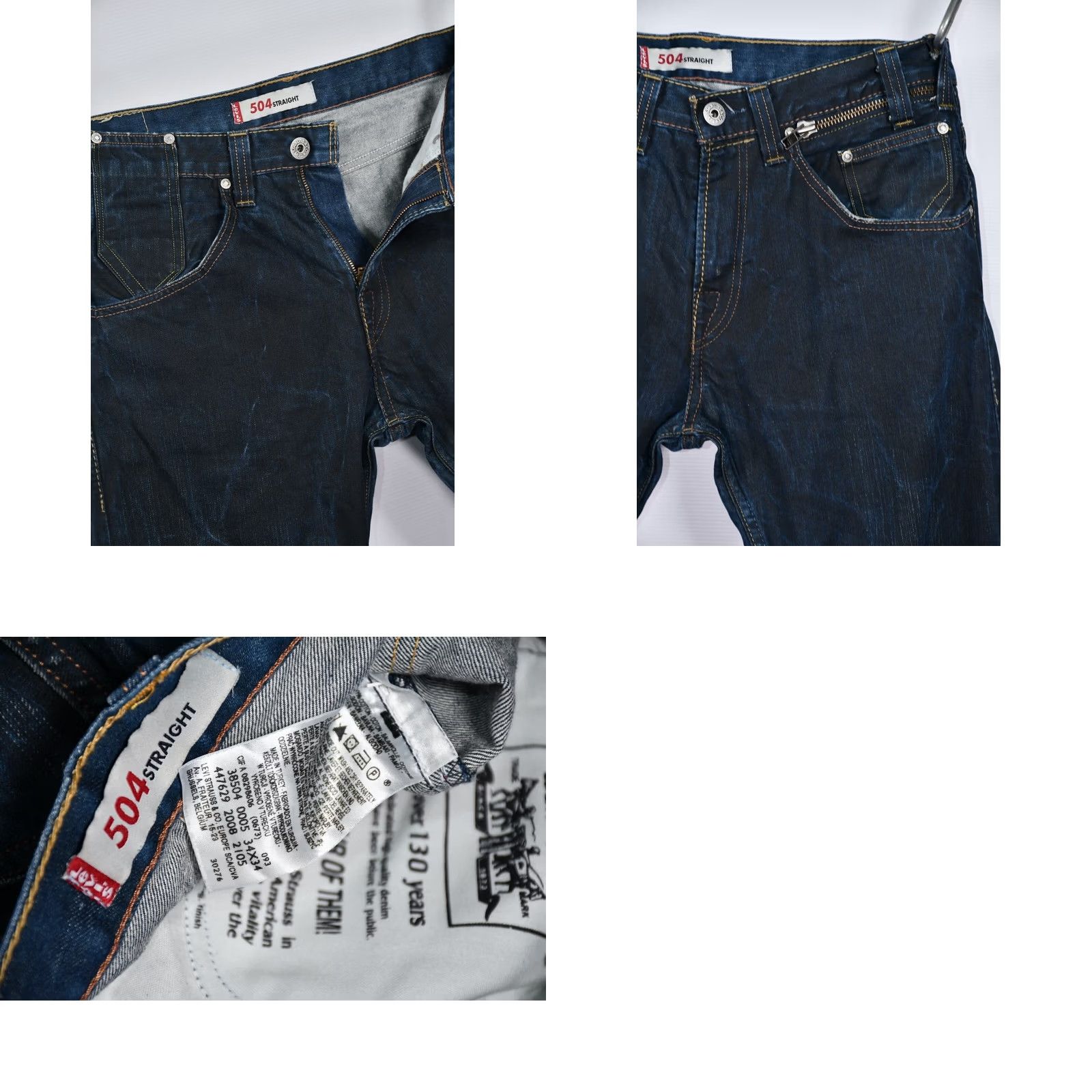 Levi's Levi's 504 Jeans Mens Regular Straight W34 L34 Blue Denim Cotton Size US 34 / EU 50 - 8 Thumbnail