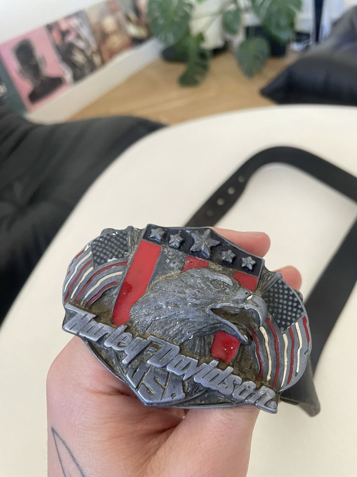 Harley Davidson vintage 80s harley davidson drip belt made in usa motorcycle Size ONE SIZE - 3 Thumbnail