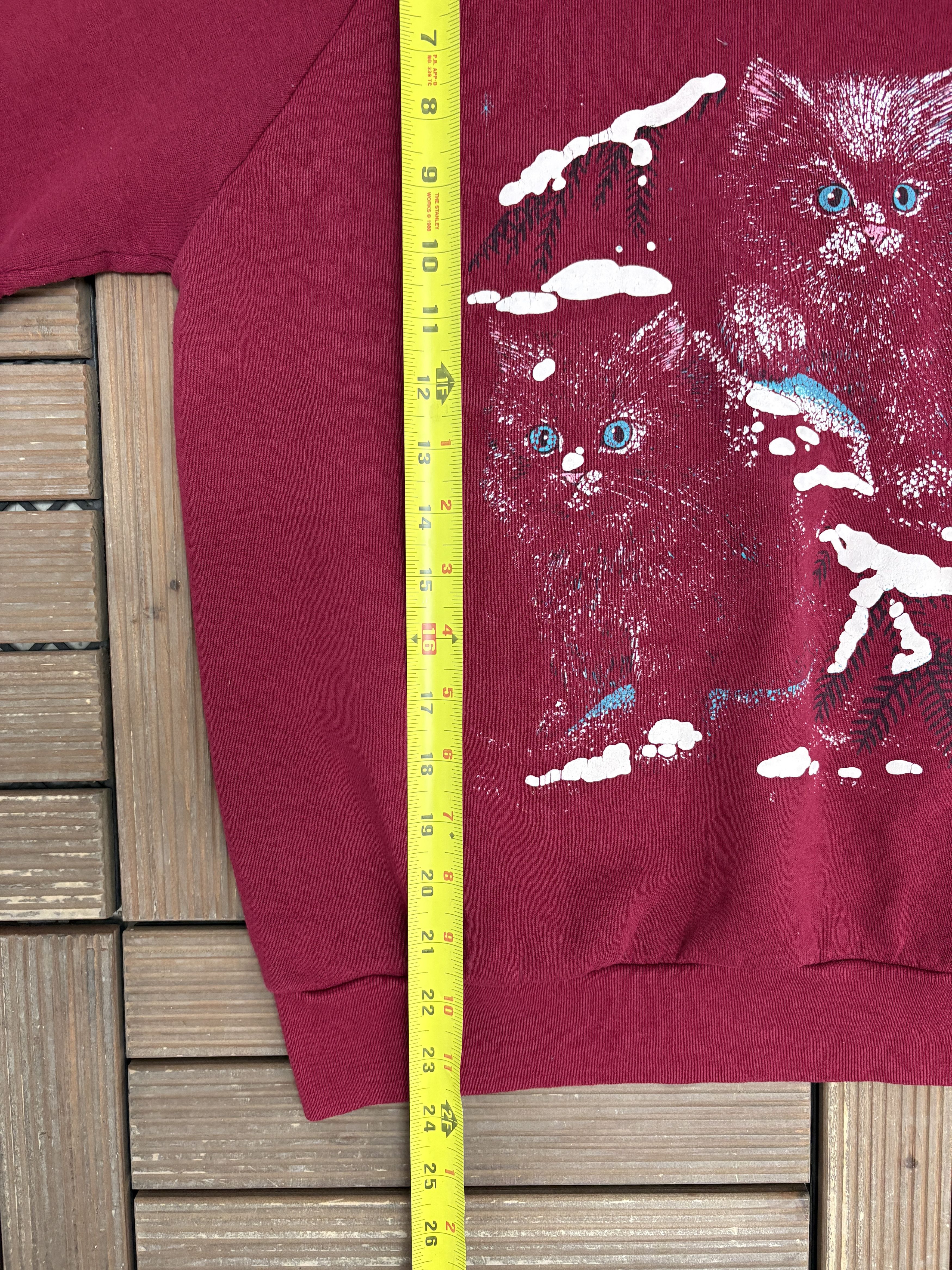 Vintage Couple Kittens Vintage Red Crewneck Sweater Size US L / EU 52-54 / 3 - 7 Thumbnail