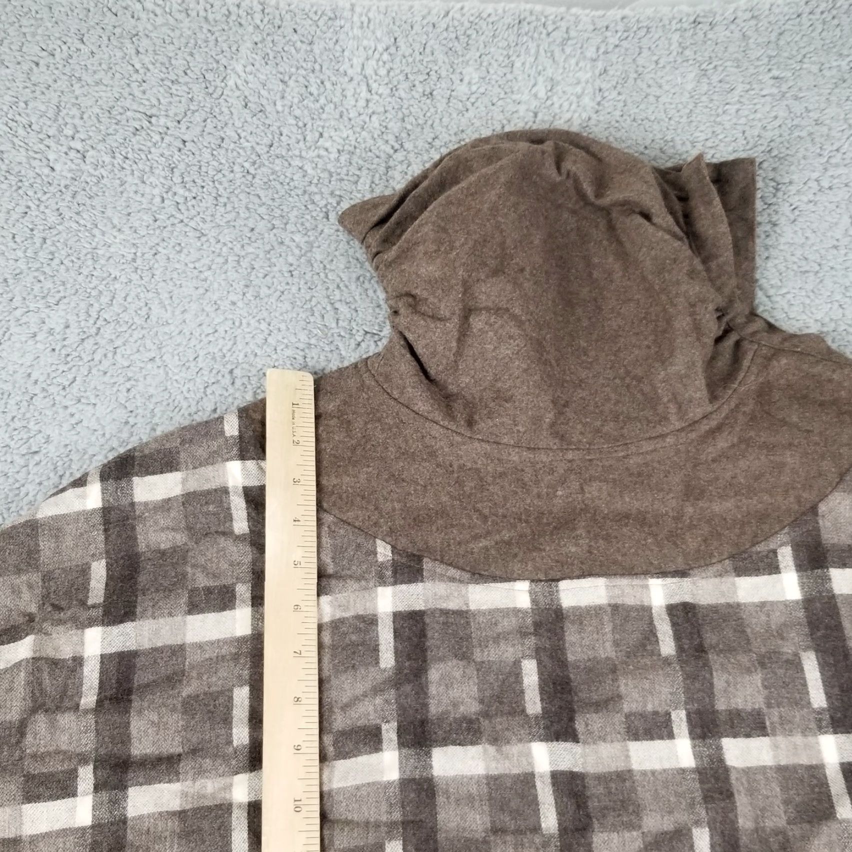 Vintage VINTAGE Touche Wool Turtleneck Dress 28X42 Plaid Sweater Dress 3/4 Sleeve Knit Italy Gray Womens” Size 4XL / US 24-26 - 2 Thumbnail