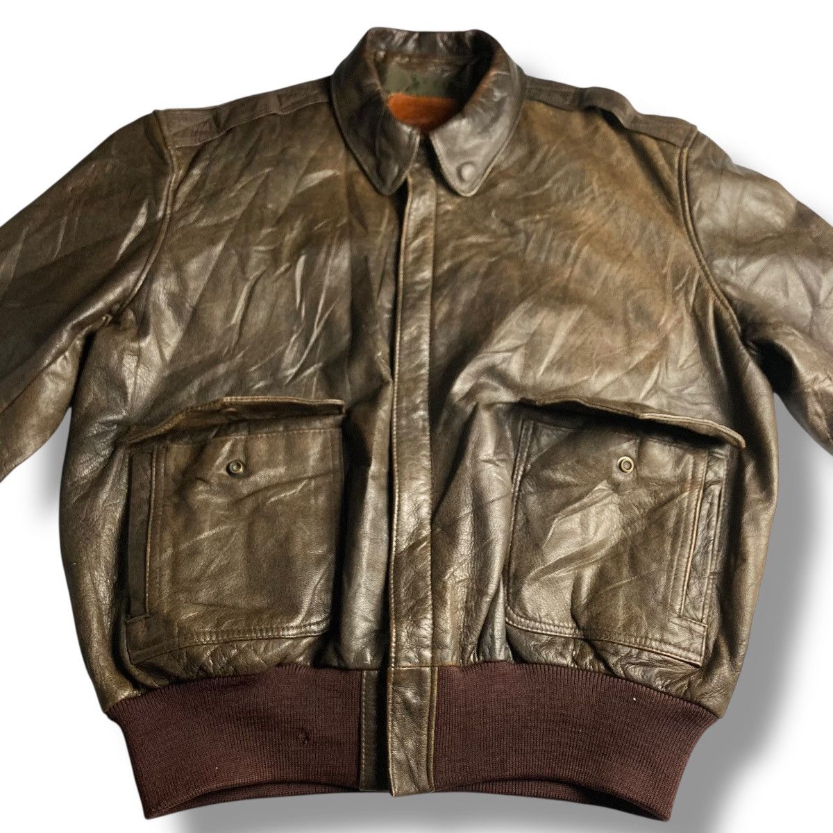 Golden Bear VINTAGE 80s GOLDEN BEAR GENUINE LEATHER BOMBER JACKET Size US XL / EU 56 / 4 - 6 Thumbnail