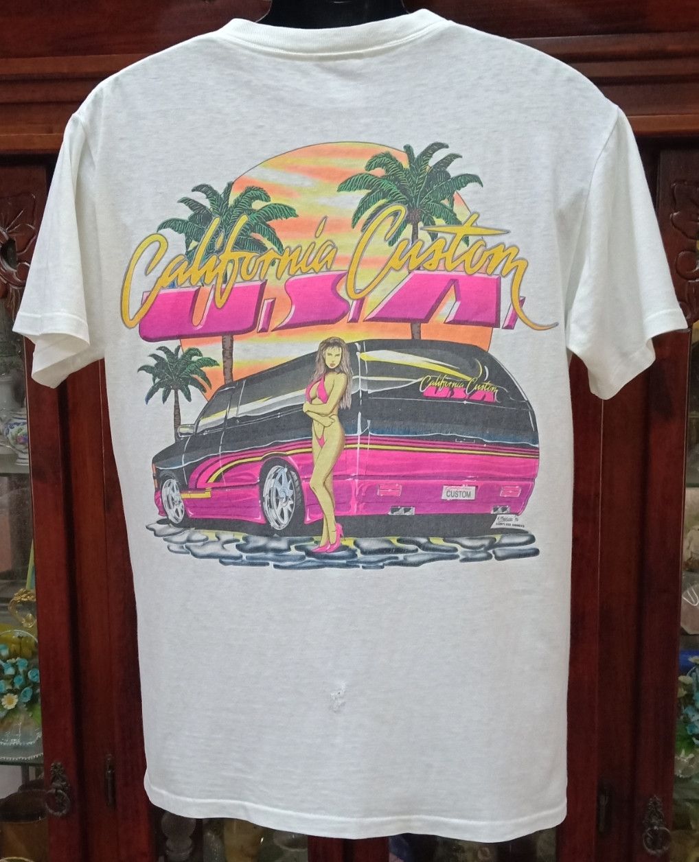 Vintage Vintage 90s California Custom USA T-shirt Size US M / EU 48-50 / 2 - 1 Thumbnail