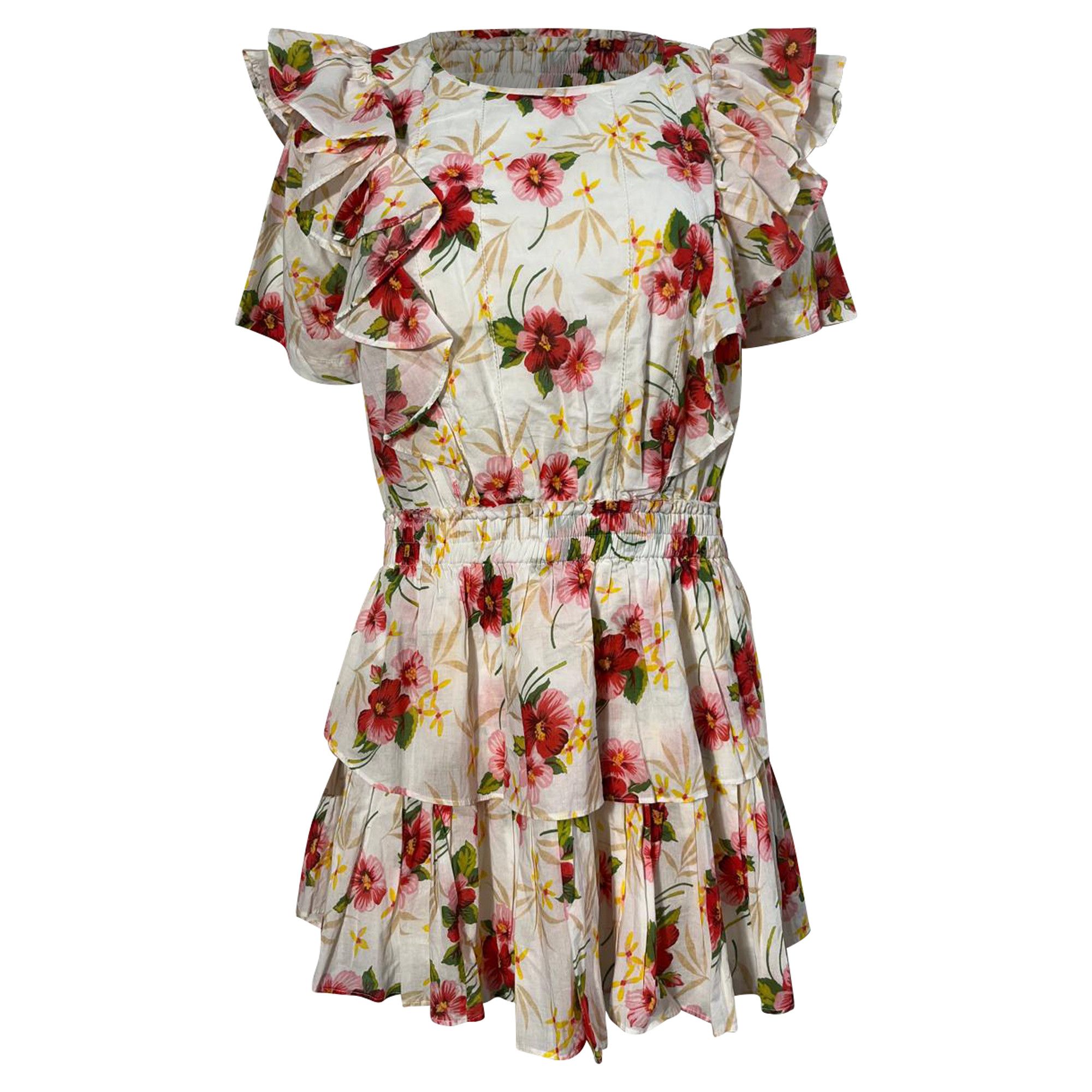 LoveShackFancy Loveshackfancy Natasha Floral Printed Mini Dress in Multico Size XS / US 0-2 / IT 36-38 - 1 Thumbnail