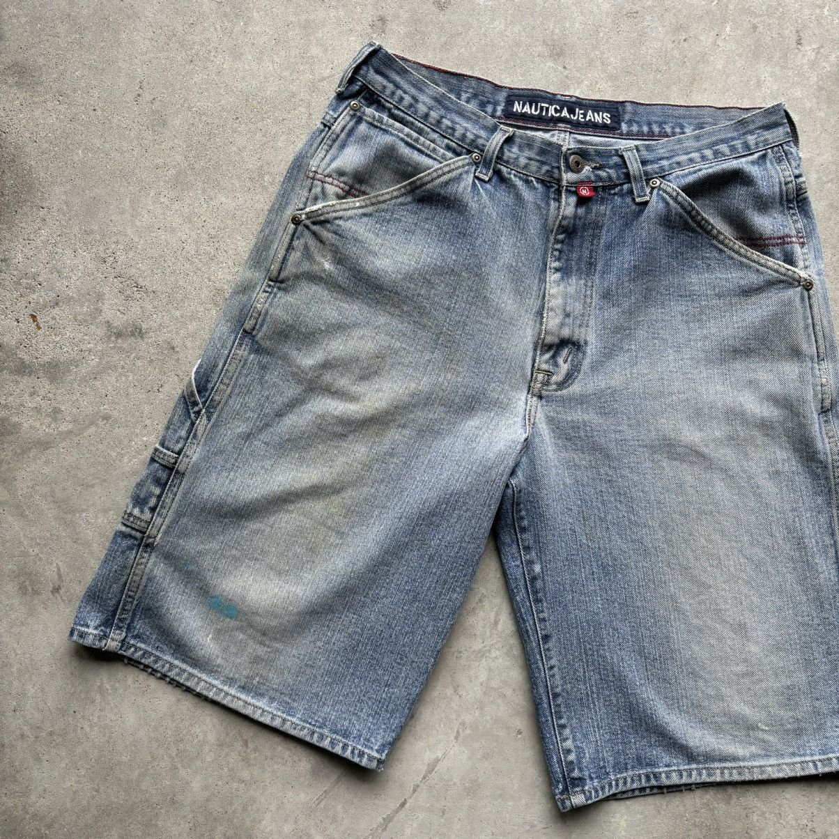 Nautica × Vintage vintage Y2K NAUTICA JEANS Distressed Baggy Cargo jorts short Size US 32 / EU 48 - 2 Thumbnail