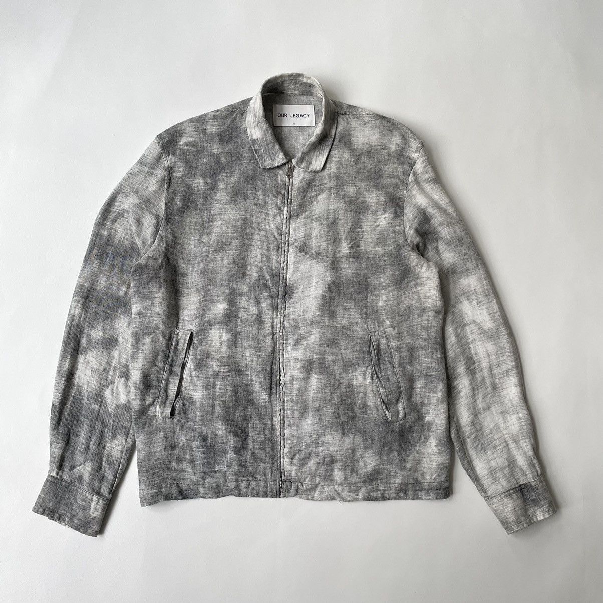 image of Our Legacy S/s 15 ‘Piece Dyed’ Linen Jacket in Light Gray, Men's (Size Medium)