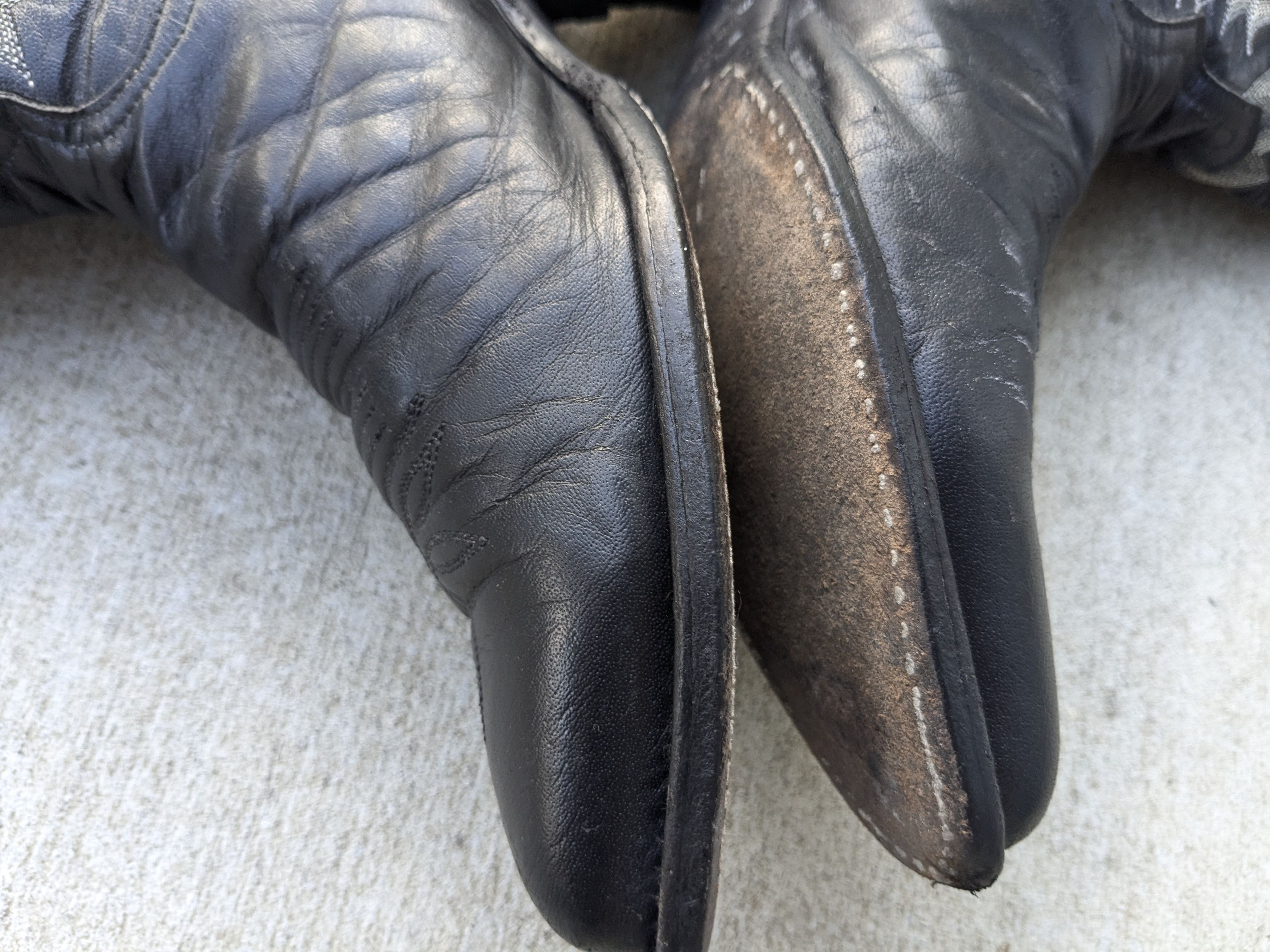 Tony Lama Tony Lama Cowboy Boots Black 9.5 D USA Leather Western Size US 9.5 / EU 42-43 - 11 Thumbnail