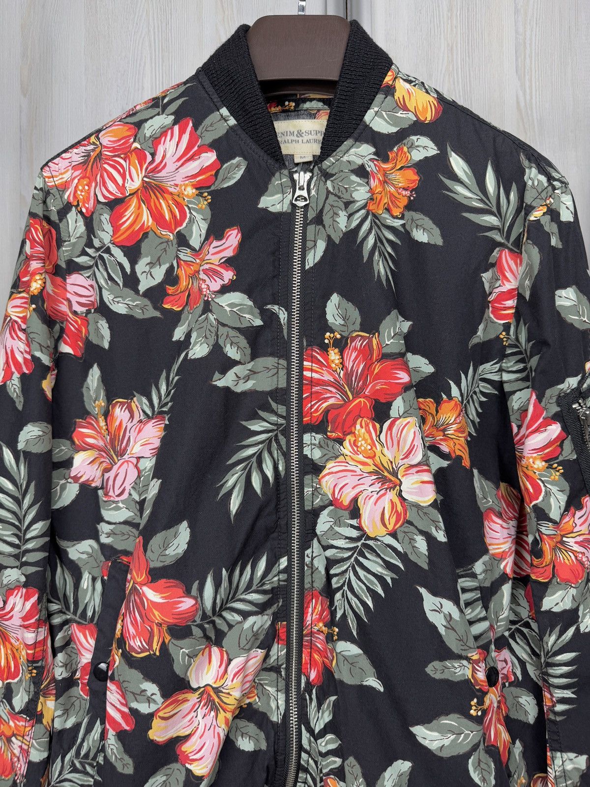 Denim & Supply Ralph Lauren Denim & Supply Ralph Lauren Black Tropic Floral Print Bomber Size US M / EU 48-50 / 2 - 3 Thumbnail