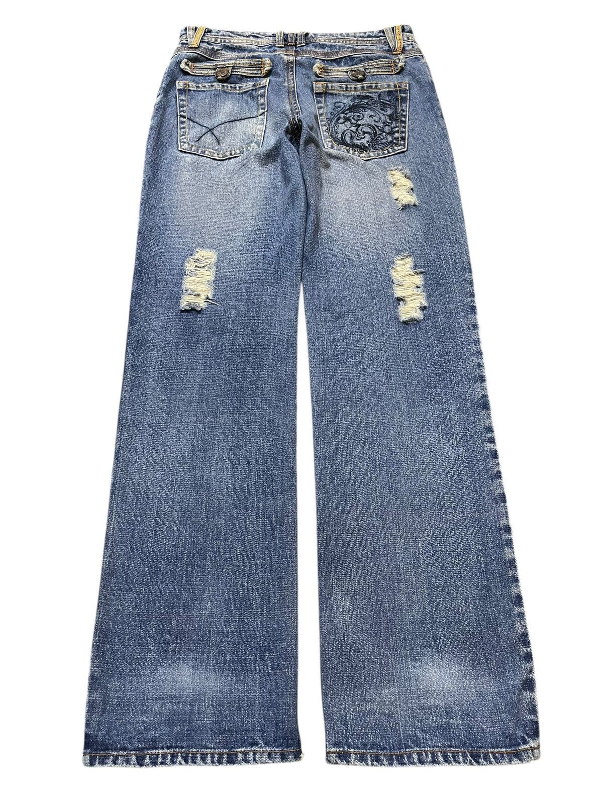 Japanese Brand Vintage Japanese Brand Blue Faded Distressed Loose Jeans Size US 30 / EU 46 - 2 Thumbnail