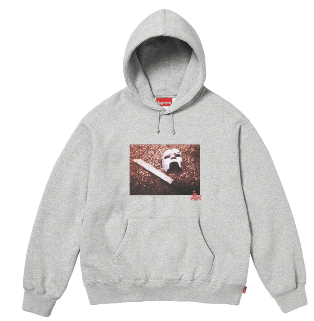 Supreme supreme MF doom hooded sweatshirt heather grey | Grailed