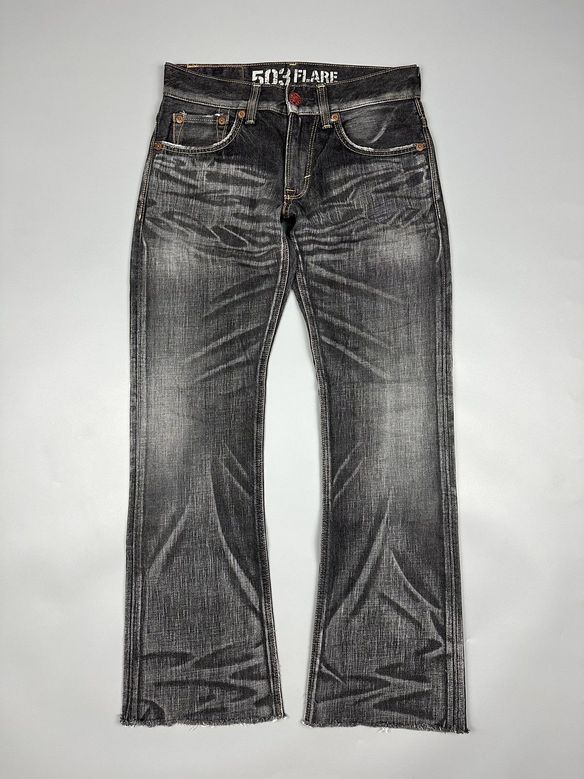 Edwin × Japanese Brand 🔥Nice🔥Vintage Edwin 503 Whiskered Flare Denim Size US 31 - 1 Thumbnail