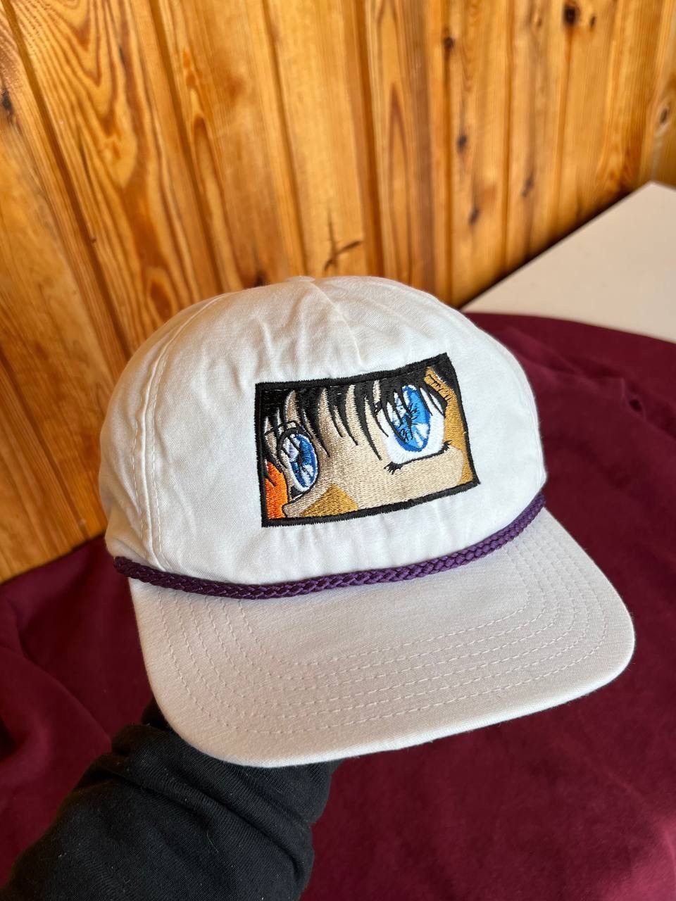 Vintage Rare Hook-Ups Cap Hat Girl Anime EYE 90s White USA 🇺🇸