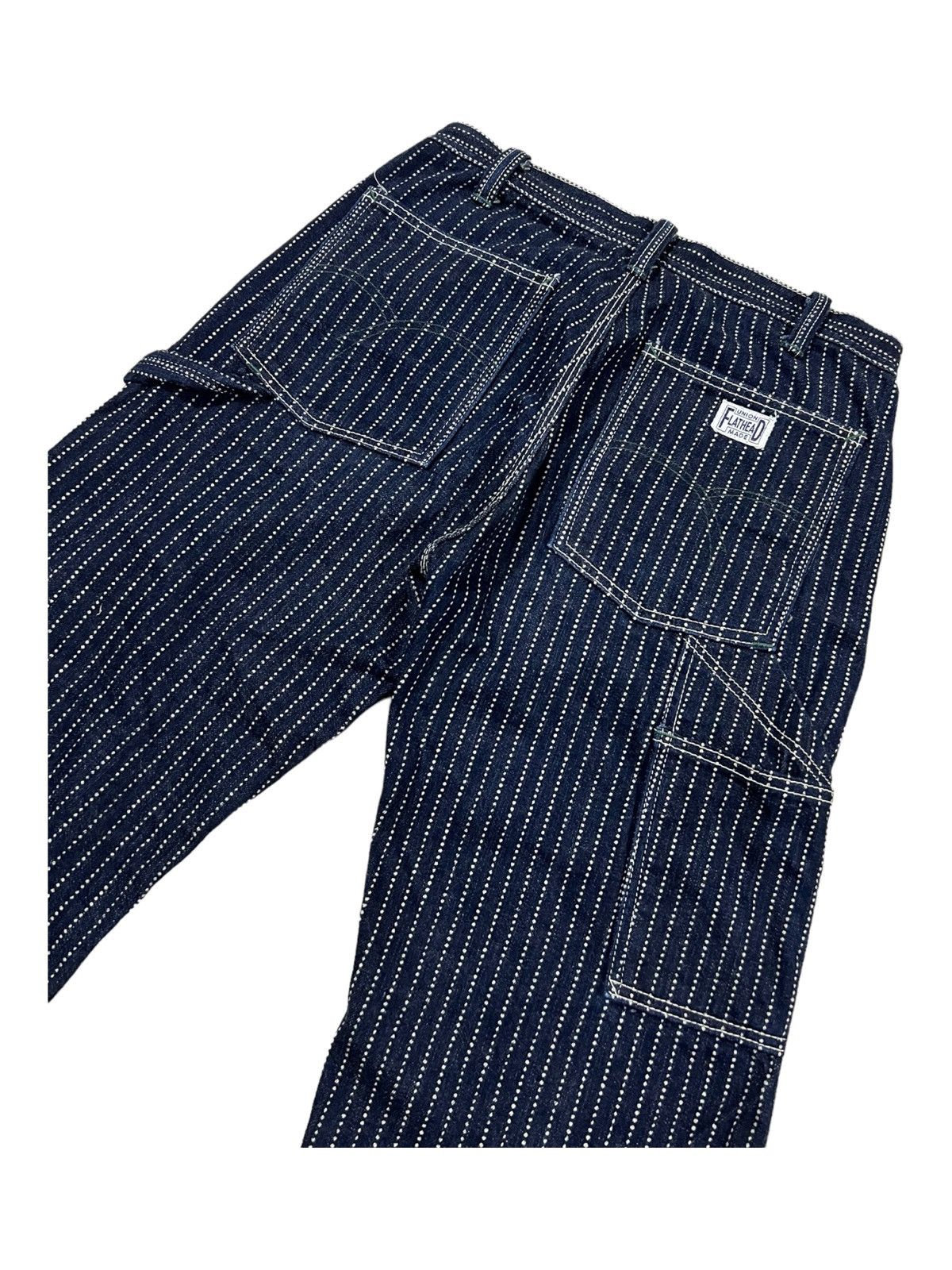 Loopwheeler The Flat Head Indigo Wabash Railroad Striped Painter Denim Size US 29 - 3 Thumbnail