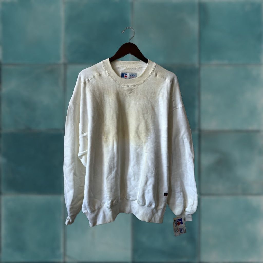 Russell Athletic VINTAGE Russell Athletic Sweatshirt Mens 2XL White 90s High Cotton Crewneck NWT Deadstock Size US XXL / EU 58 / 5 - 1 Thumbnail