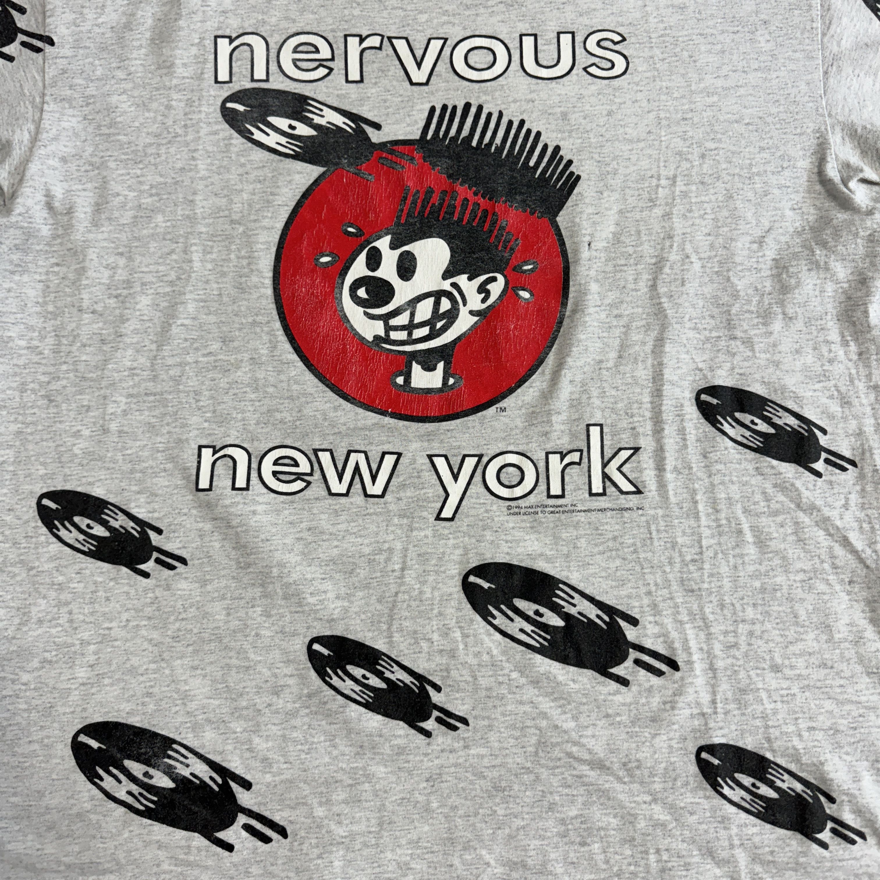 Vintage Vintage 90s Nervous Records Tshirt Size US XL / EU 56 / 4 - 4 Thumbnail