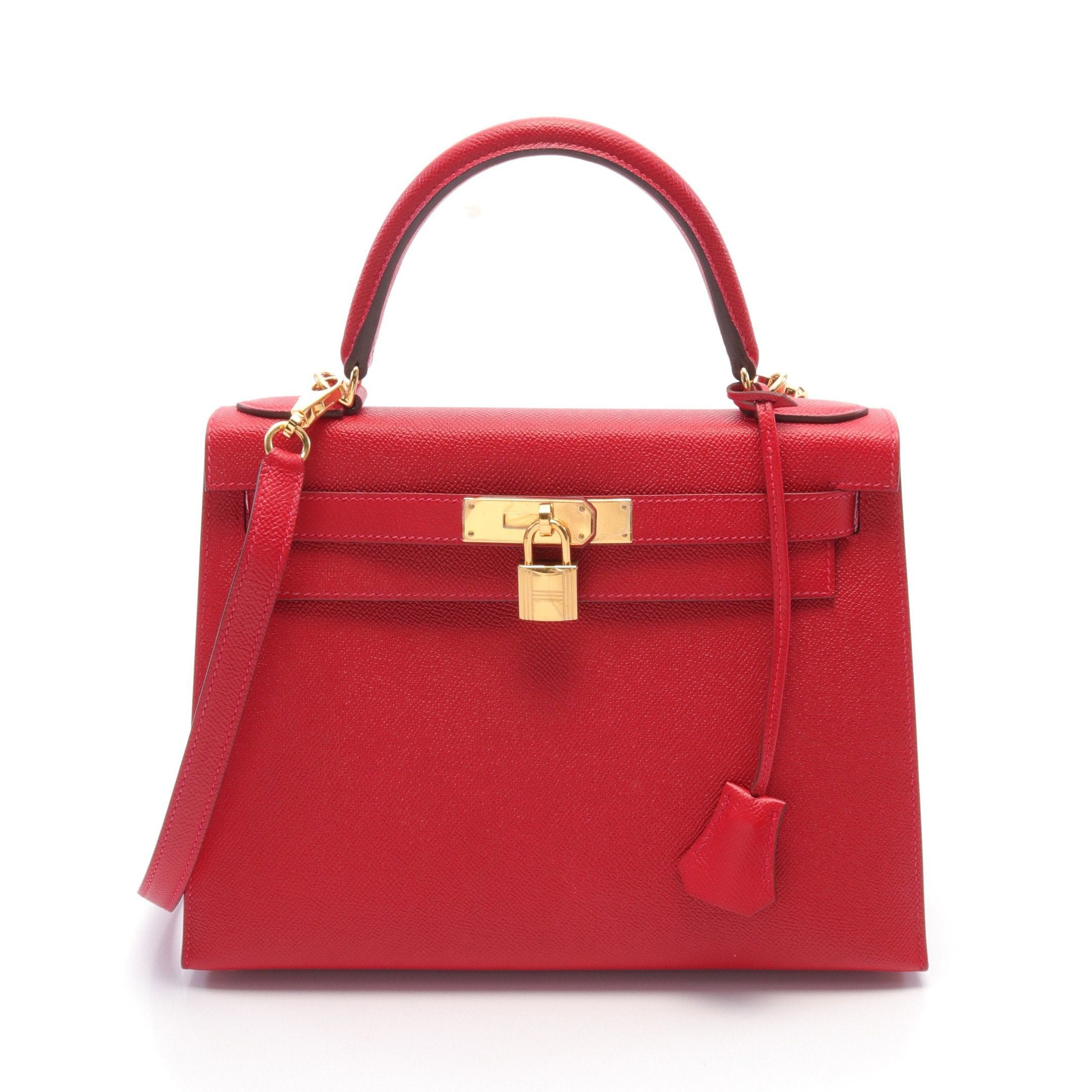 Hermes Hermes Kelly28 Vermilion Handbag Veau Epsom Red Gold Hardware Outside Sewing X Stamp Size ONE SIZE - 1 Thumbnail