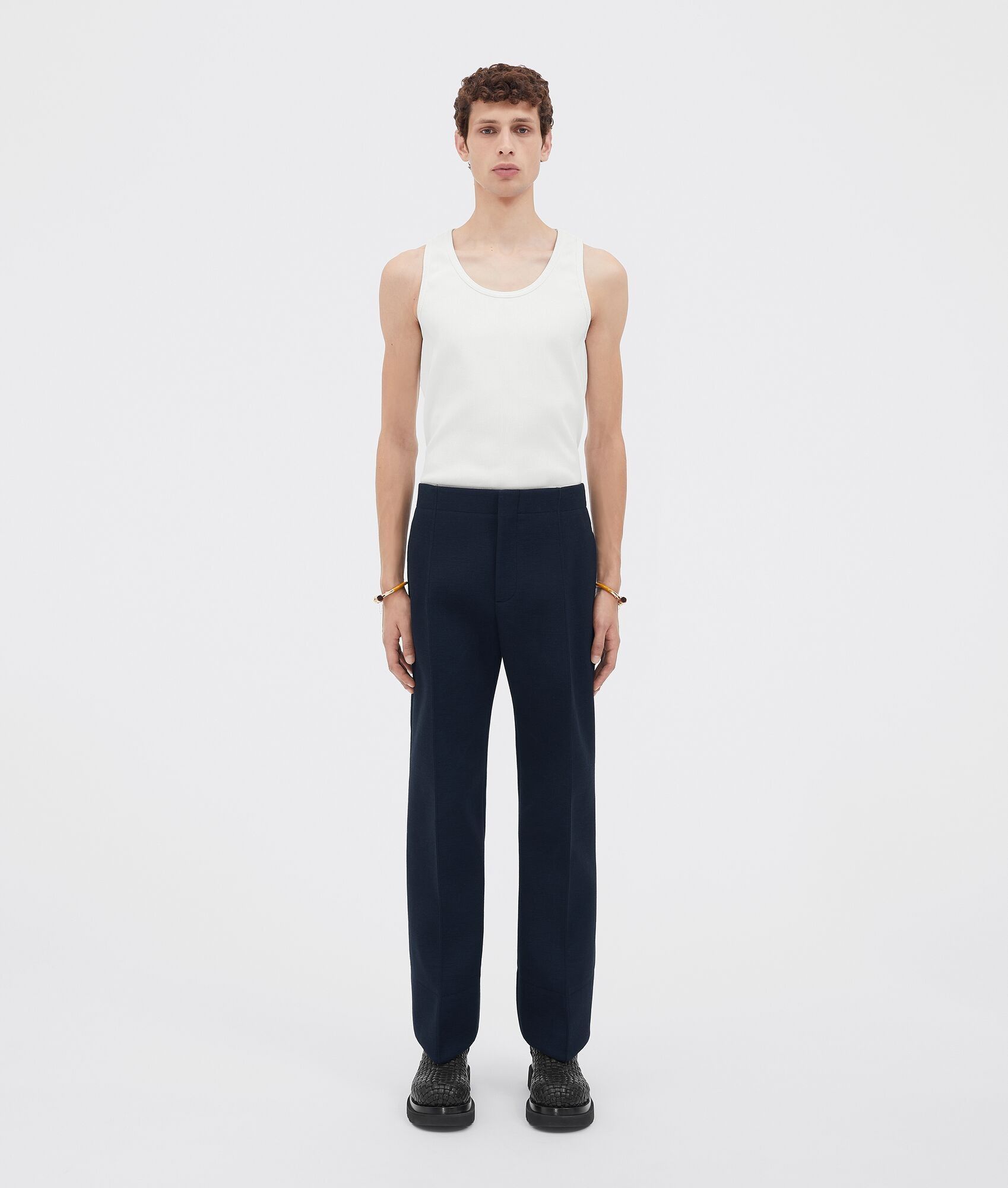 Bottega Veneta o1s1rm0725 Wool Trousers in Blue Size US 28 / EU 44 - 1 Thumbnail