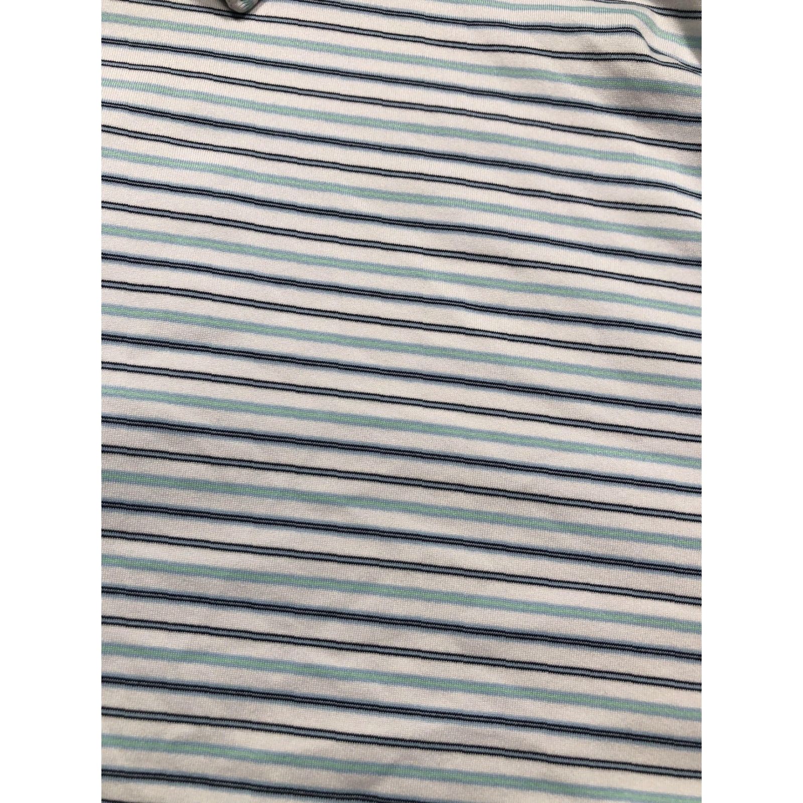 johnnie-O johnnie-O Polo Shirt Mens XL White Blue Green Stripe Golf Performance Stretch Polo Shirt Mens XL White Blue Green Stripe Golf Nike Size US XL / EU 56 / 4 - 6 Thumbnail