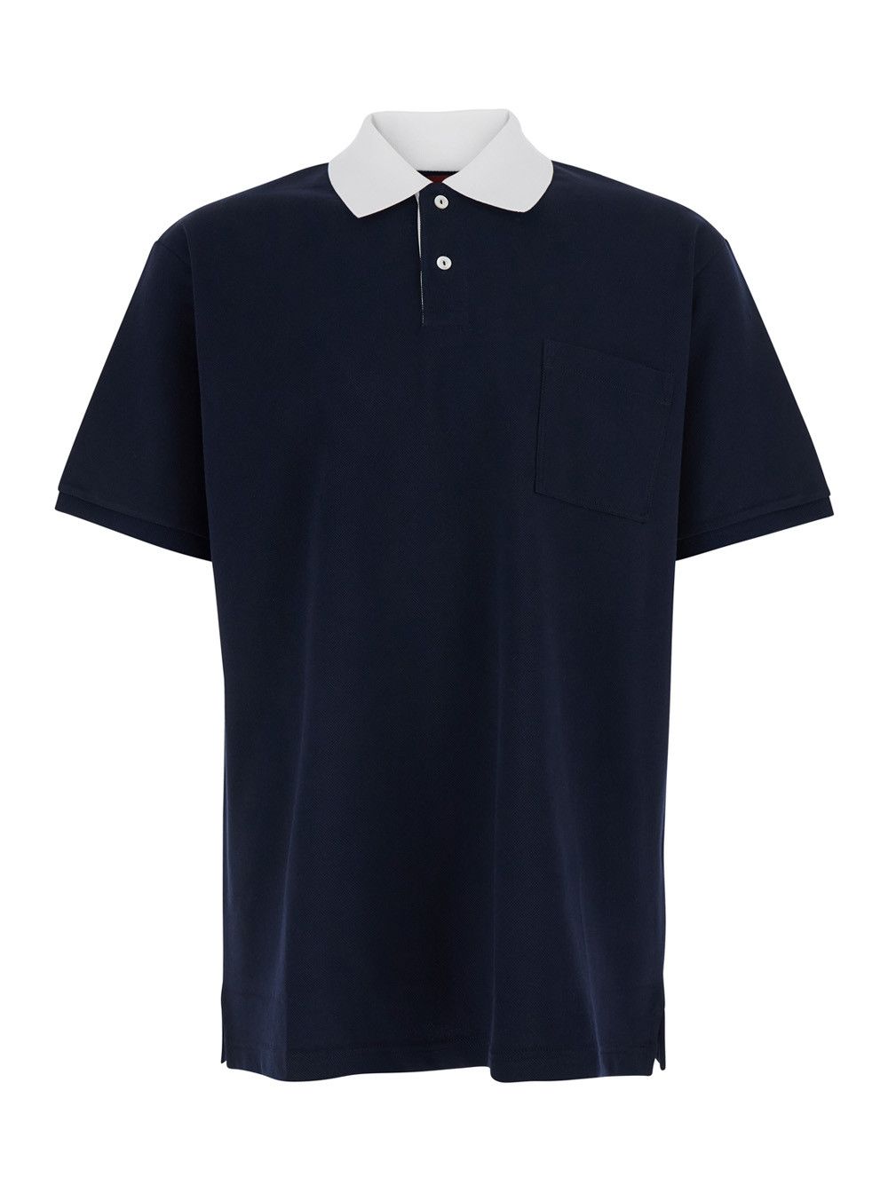 Gucci Blue T-Shirt 'PIQUET + WEB' with Round Neck and Short Sleeves for Men Size US L / EU 52-54 / 3 - 1 Thumbnail