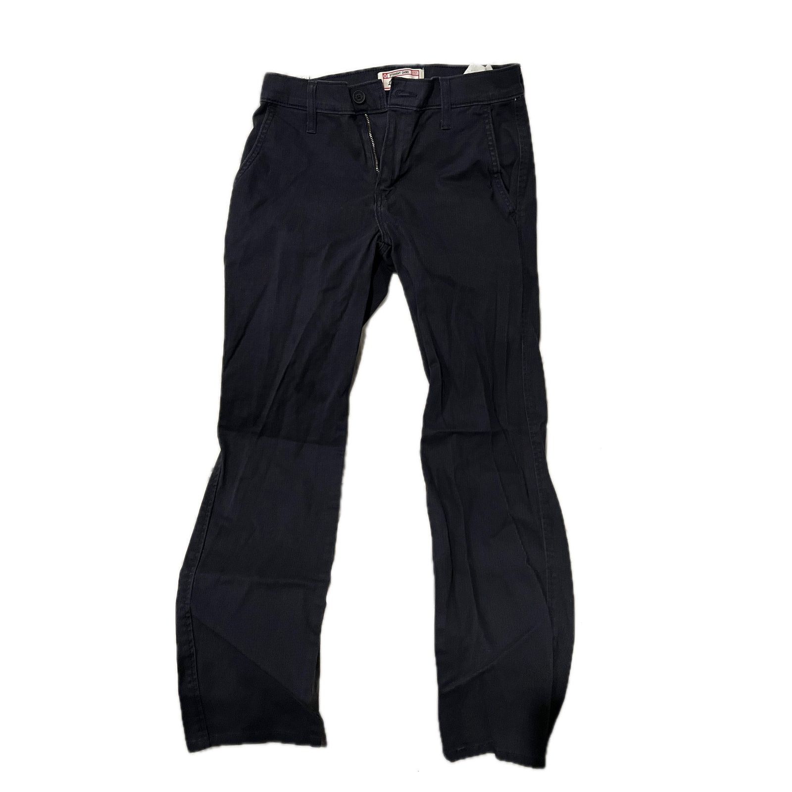 Levi's Levi's Black Flat Front Straight Fit Chino Jeans 29x30 Size US 29 - 1 Thumbnail