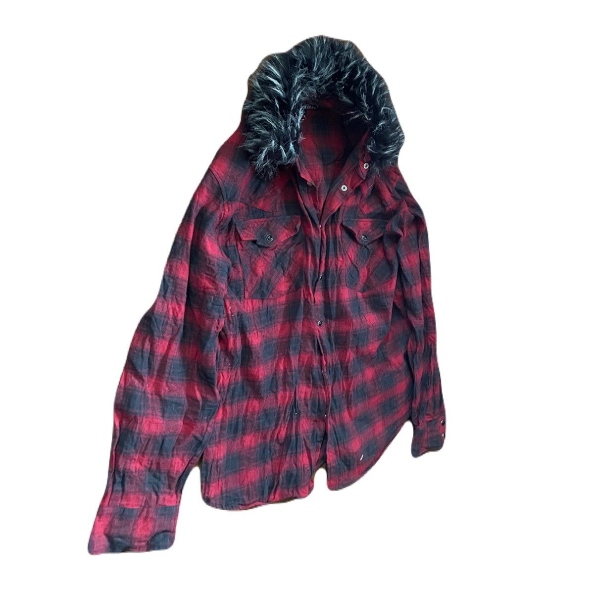If Six Was Nine 2000s Japanese archive Vkei Fur Docking Snap Button Shirts Size US L / EU 52-54 / 3 - 4 Thumbnail