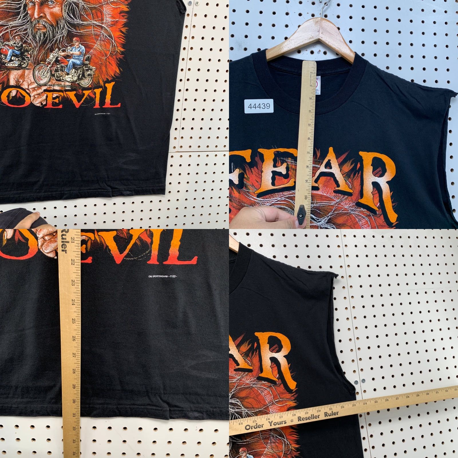 Delta VINTAGE Fear No Evil Wizard T Shirt Mens XL Black Sleeveless Kalispell MT 90s Motorcycle USA Delta Shirt Mens XL Black Graphic Print Size US XL / EU 56 / 4 - 8 Thumbnail