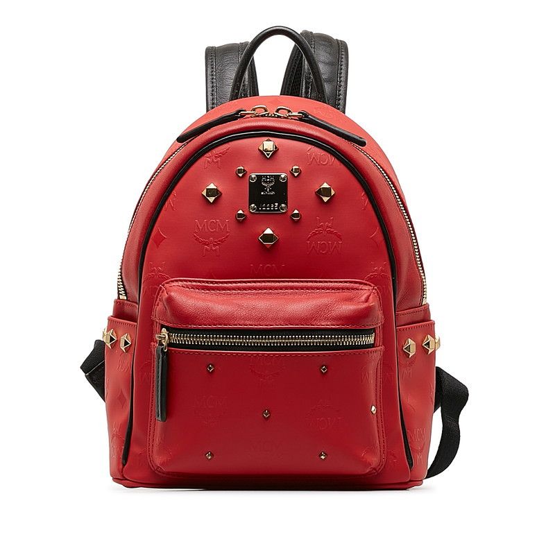 image of MCM Visetos Odeon Stark Backpack in Red, Women's