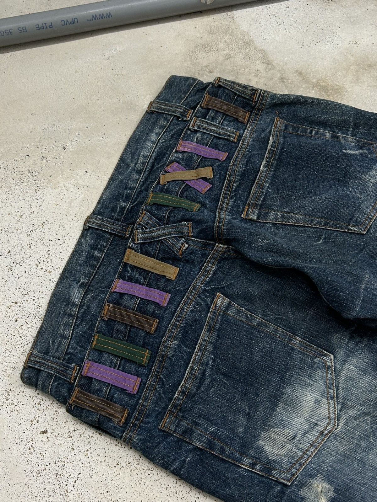 GOSTAR DE FUGA Vintage Y2k Nylaus Distressed Clawn Marks Straight Cut Size US 33 - 19 Thumbnail
