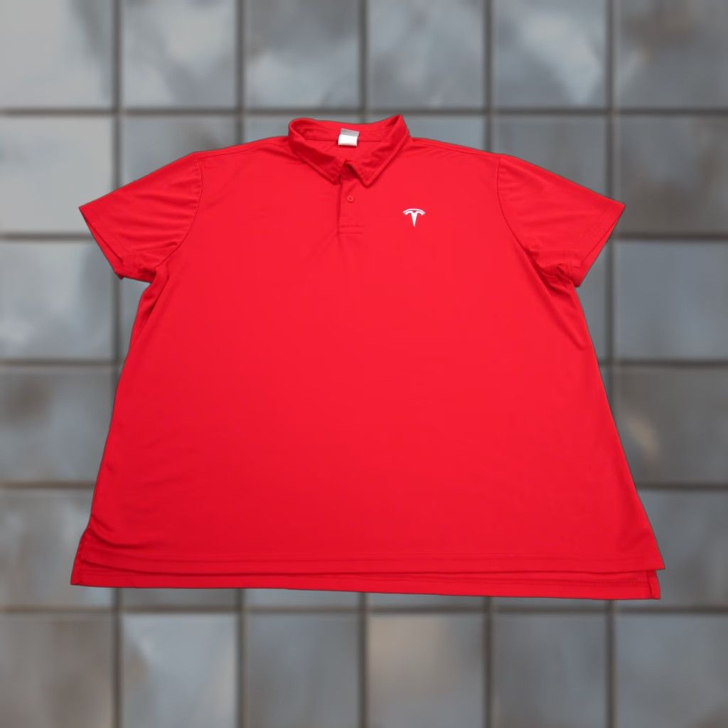 Vintage Tesla Polo Shirt Mens 3XL Red 100% Polyester Logo Performance Golf Casual Size US XXL / EU 58 / 5 - 1 Thumbnail