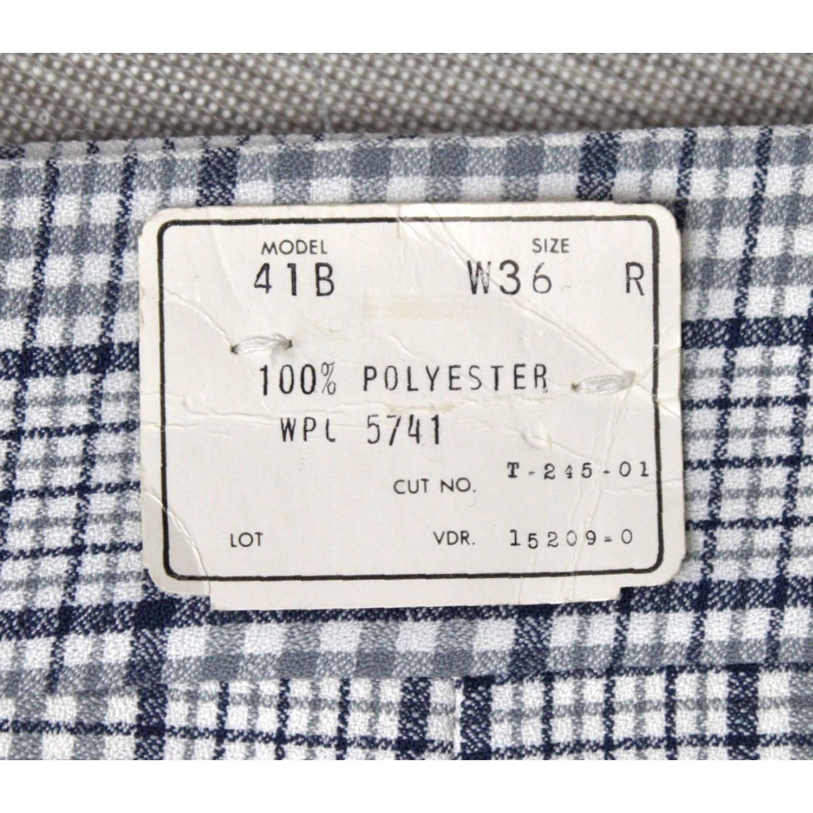 Vintage VINTAGE Men’s VTG NOS 1970s Grey Blue & White Plaid Pants 36x29 Polyester Disco Golf Mens Size US 36 / EU 52 - 4 Thumbnail