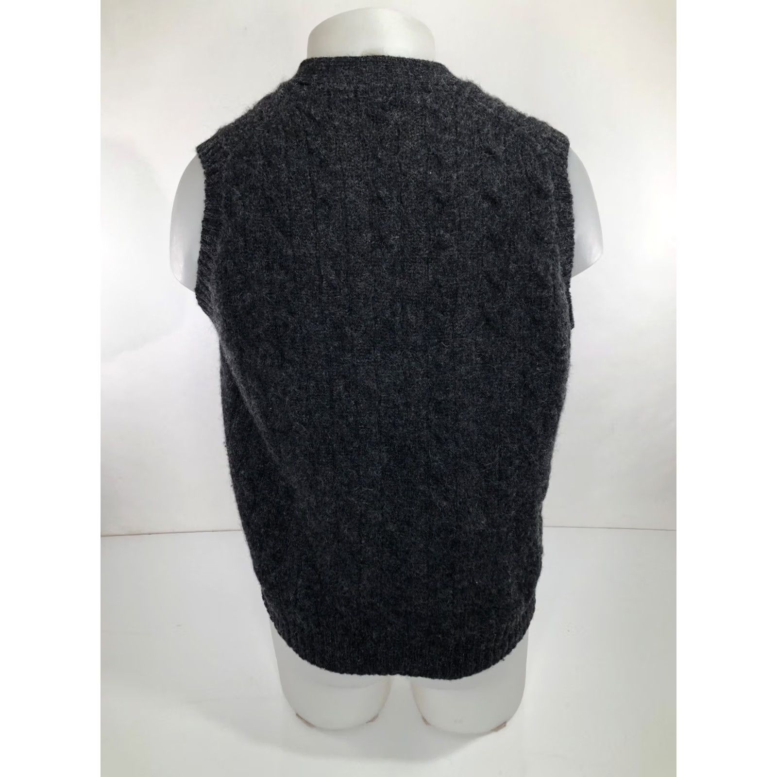 Vintage COXMOORE of ENGLAND SHETLAND WOOL Cardigan Sweater Vest L Dark Charcoal Men Size US L / EU 52-54 / 3 - 4 Thumbnail