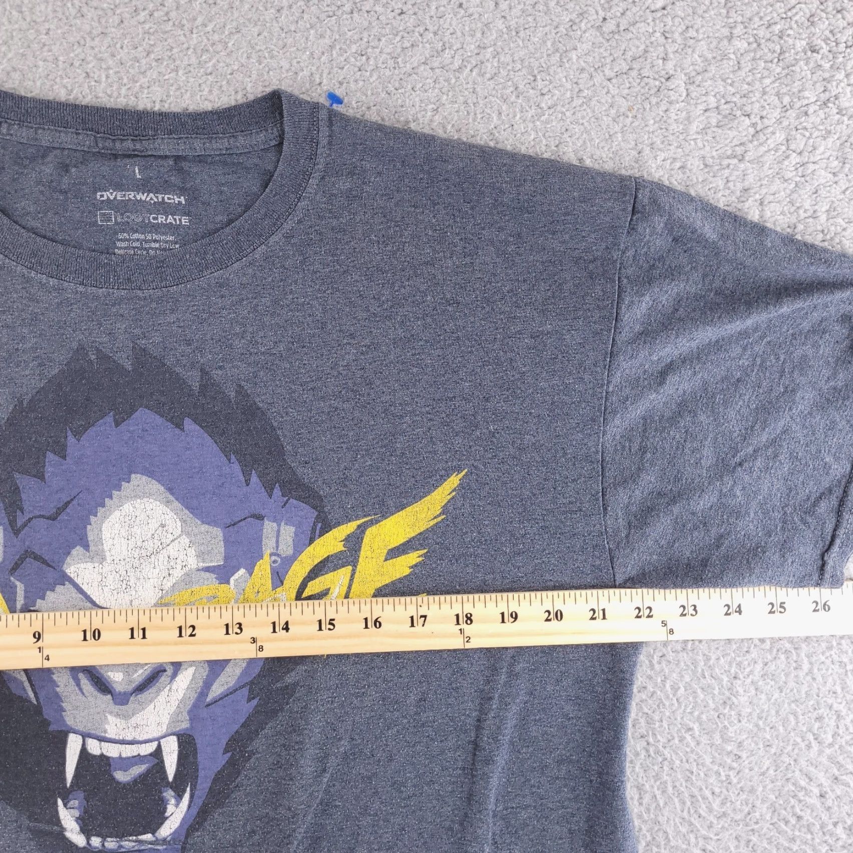 Vintage Loot Crate Shirt Mens Large Gray Overwatch Winston Primal Rage T-Shirt Size US L / EU 52-54 / 3 - 6 Thumbnail