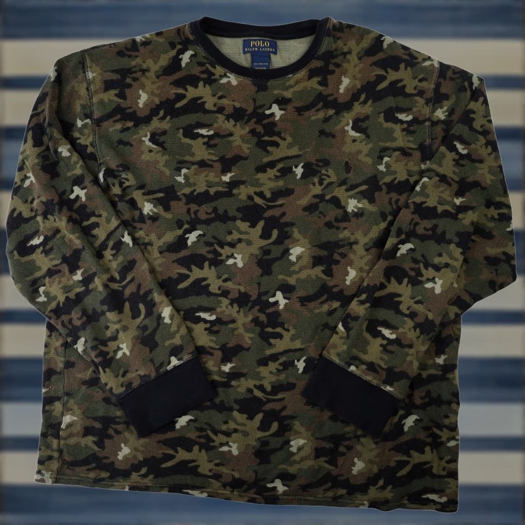 Polo Ralph Lauren Polo Ralph Lauren Mens XXL Camo Thermal Shirt Size US XXL / EU 58 / 5 - 1 Thumbnail