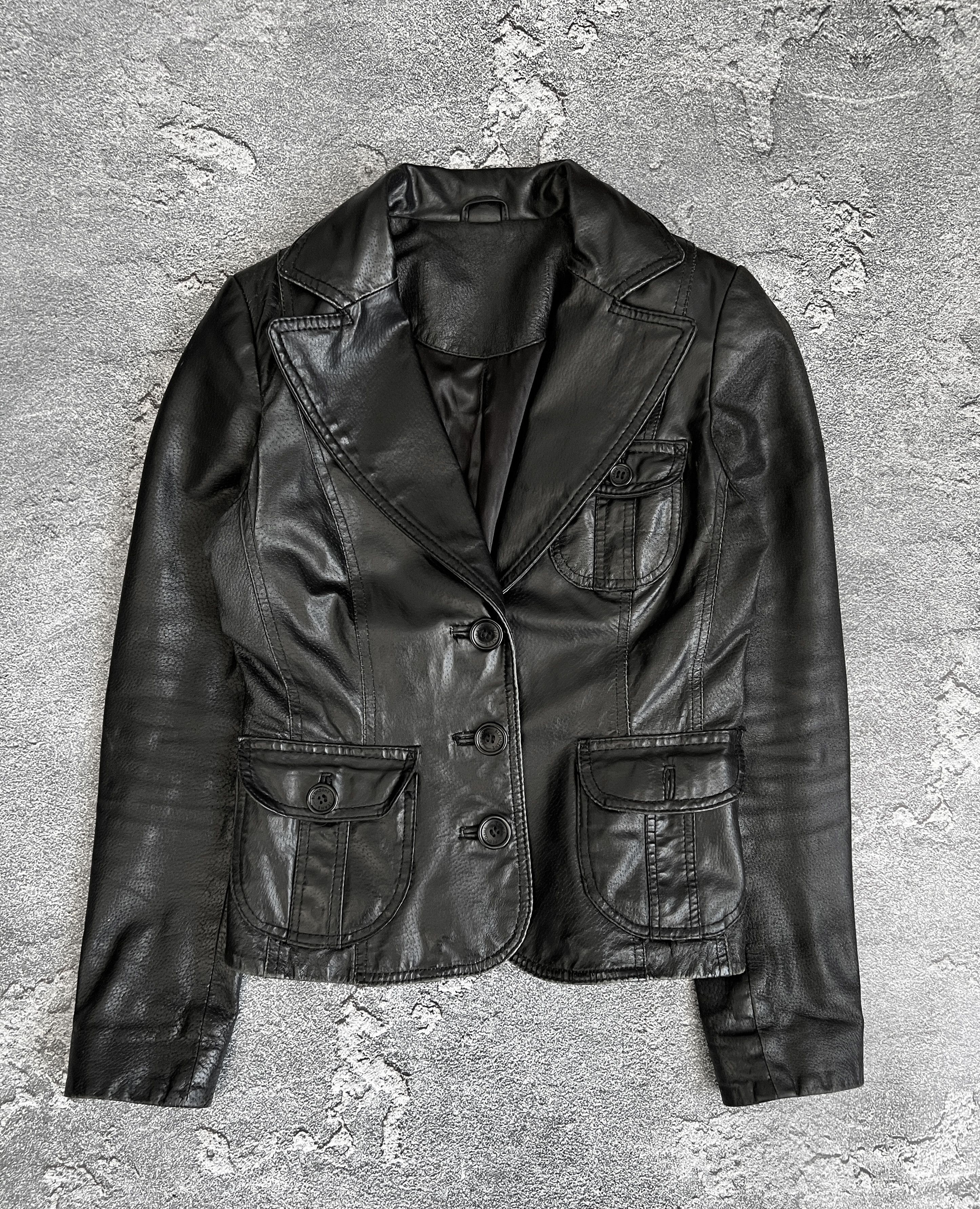 Vintage Leather jacket blazer y2k gothic grunge Size S / US 4 / IT 40 - 2 Thumbnail