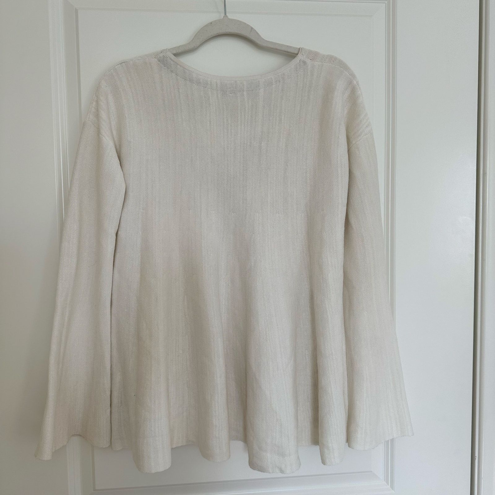 Free People Free People V Neck Knit Sweater Oversized Bell Sleeves Sz M Size M / US 6-8 / IT 42-44 - 3 Thumbnail