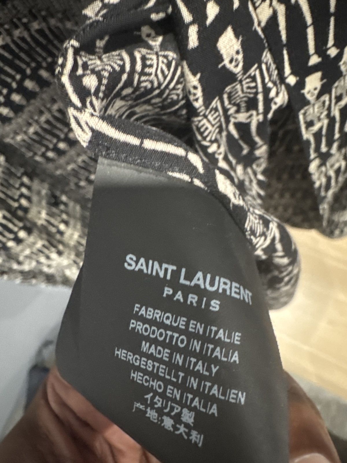 Saint Laurent Paris SKP Skeleton Viscose Shirt Size US M / EU 48-50 / 2 - 3 Thumbnail