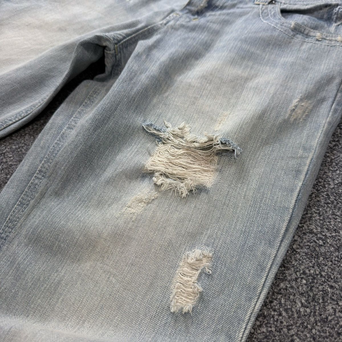 Hysteric Glamour Japanese Avant Garde Riche Glamour Wideleg Distressed Jeans Size 30" / US 8 / IT 44 - 5 Thumbnail