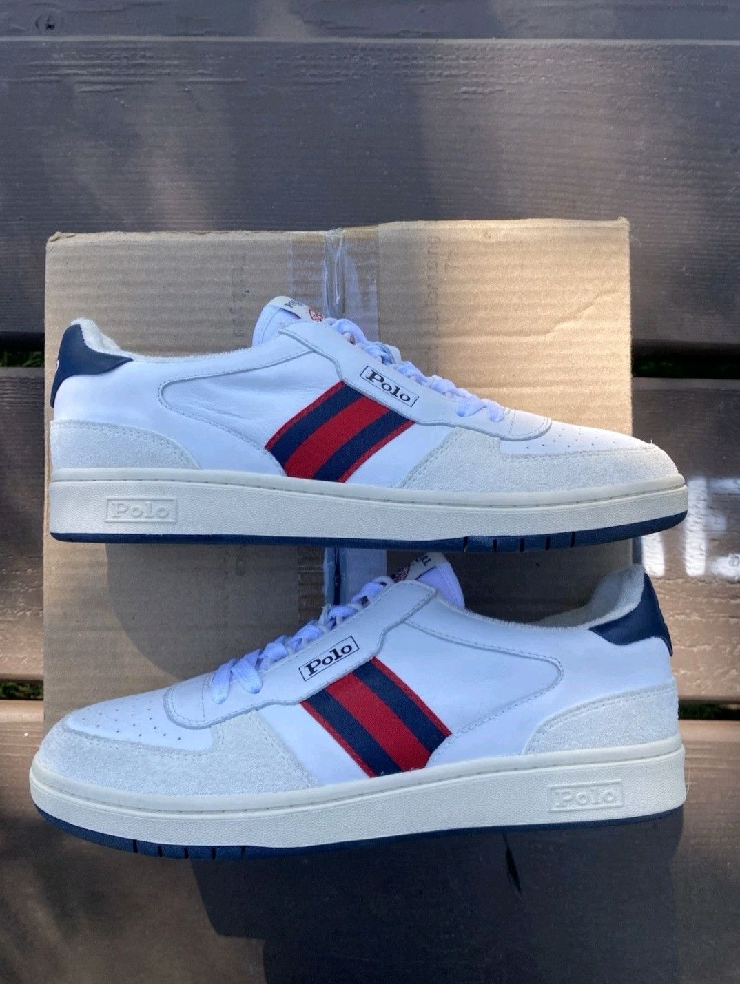 Ralph Lauren Ralph Lauren Polo Court Sneakers White Navy Red Retro 007 Size US 9 / EU 42 - 4 Thumbnail