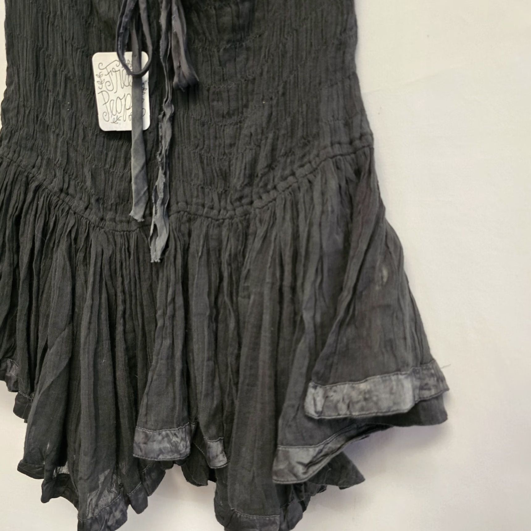 Free People Free People Blouse Shirt XS Black Sleeveless Strapless Bandeau Silk Tie Casual Denim Material Cotton Modern Fairycore Y2K Grunge Size XS / US 0-2 / IT 36-38 - 3 Thumbnail