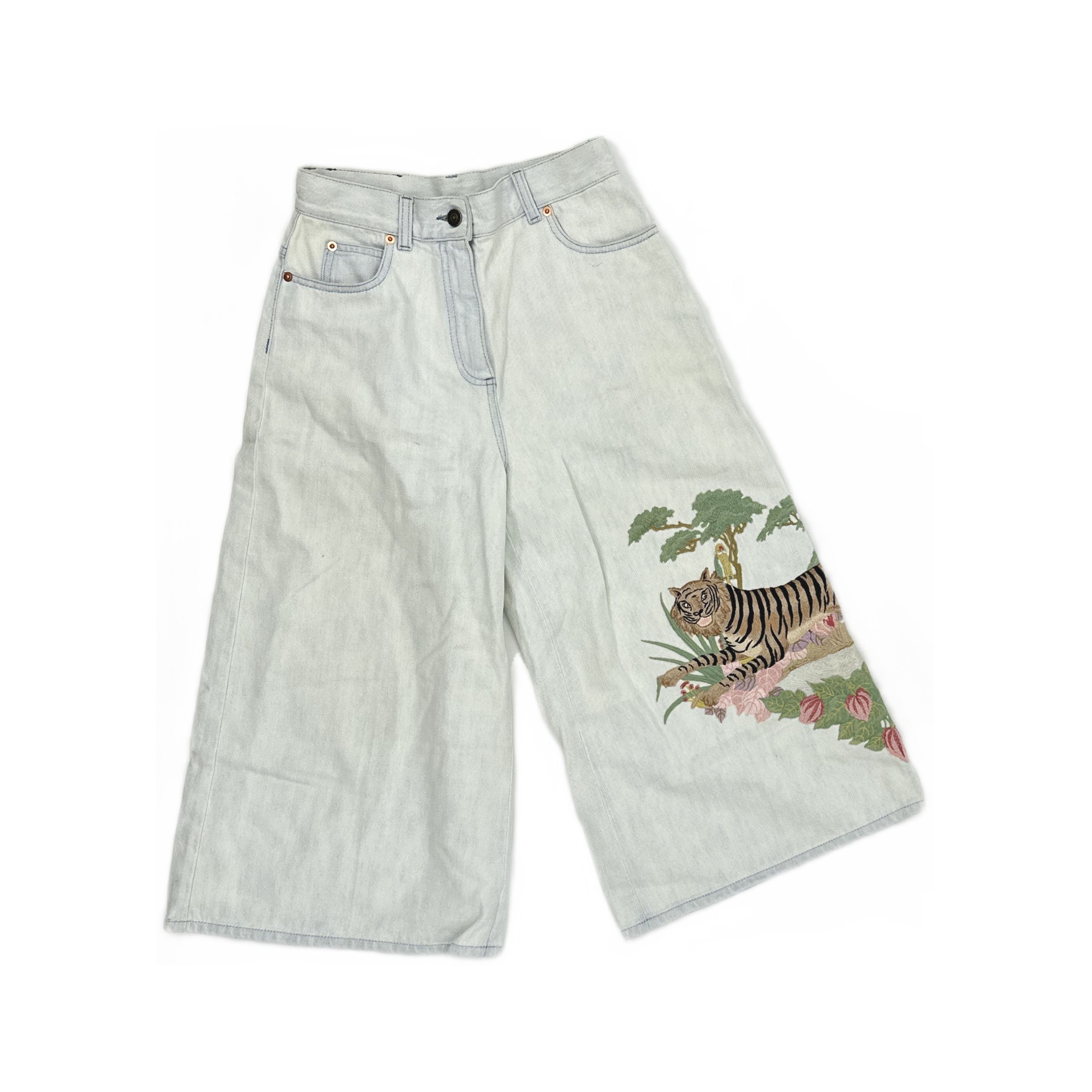 Gucci Gucci Tiger Embroidery Jeans Size 24 Size 24" / US 00 / IT 34 - 1 Thumbnail