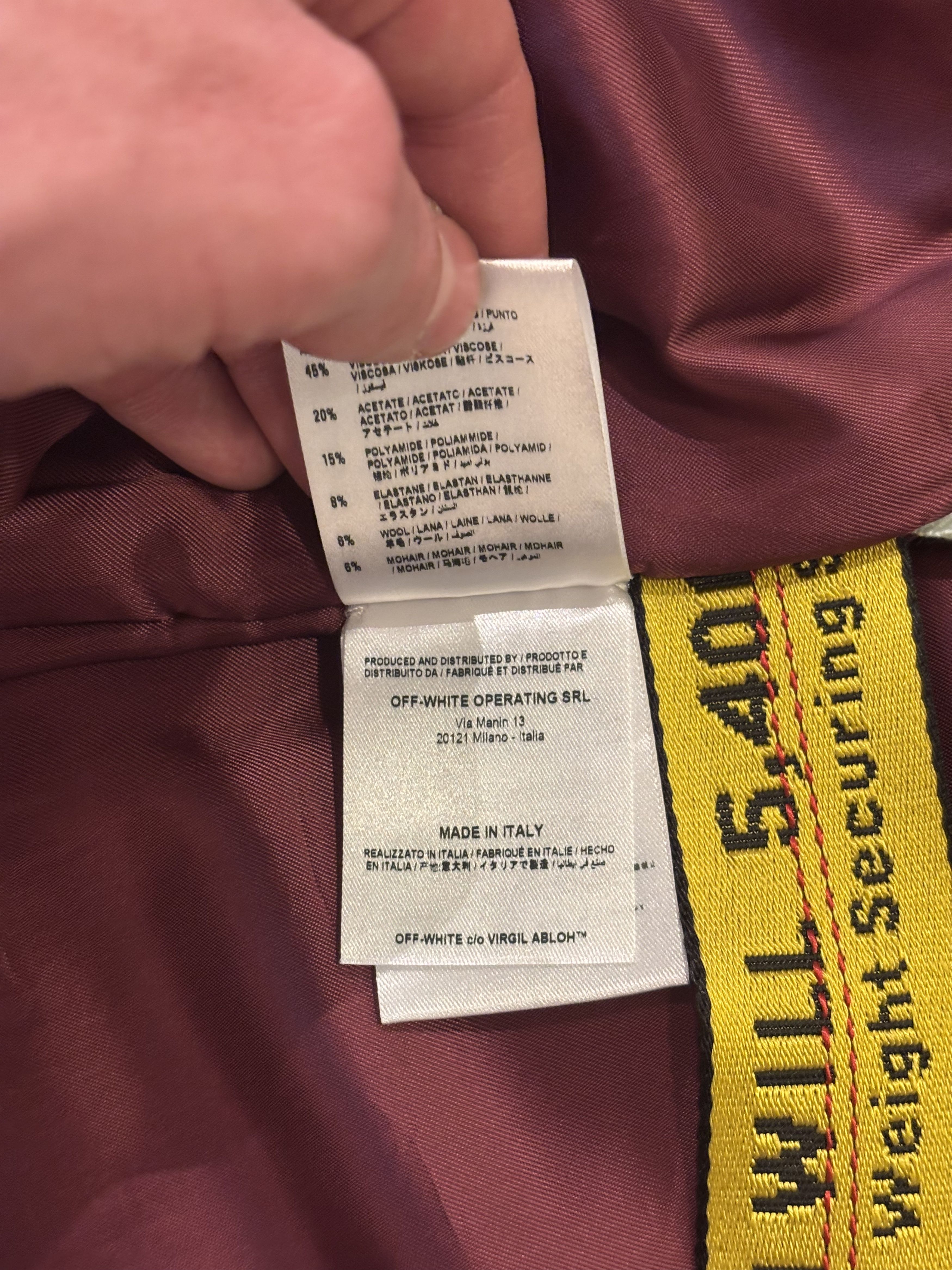 Off-White Veste bombers en nylon bordeaux Off-White en tbe Size US L / EU 52-54 / 3 - 14 Thumbnail