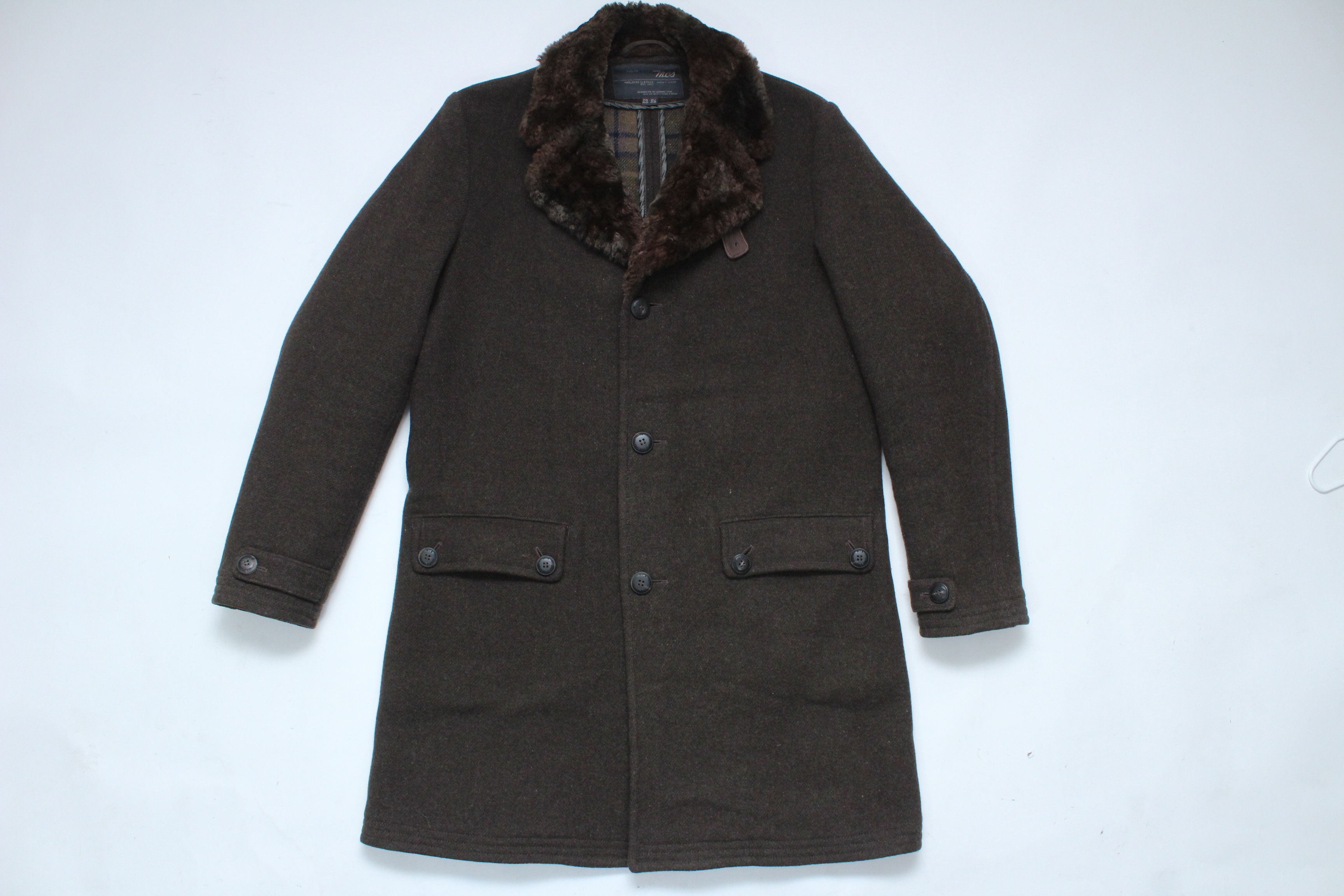 Marlboro Classics Marlboro Classics MCS Wool Plaid Coat with Fur Collar Size US M / EU 48-50 / 2 - 6 Thumbnail