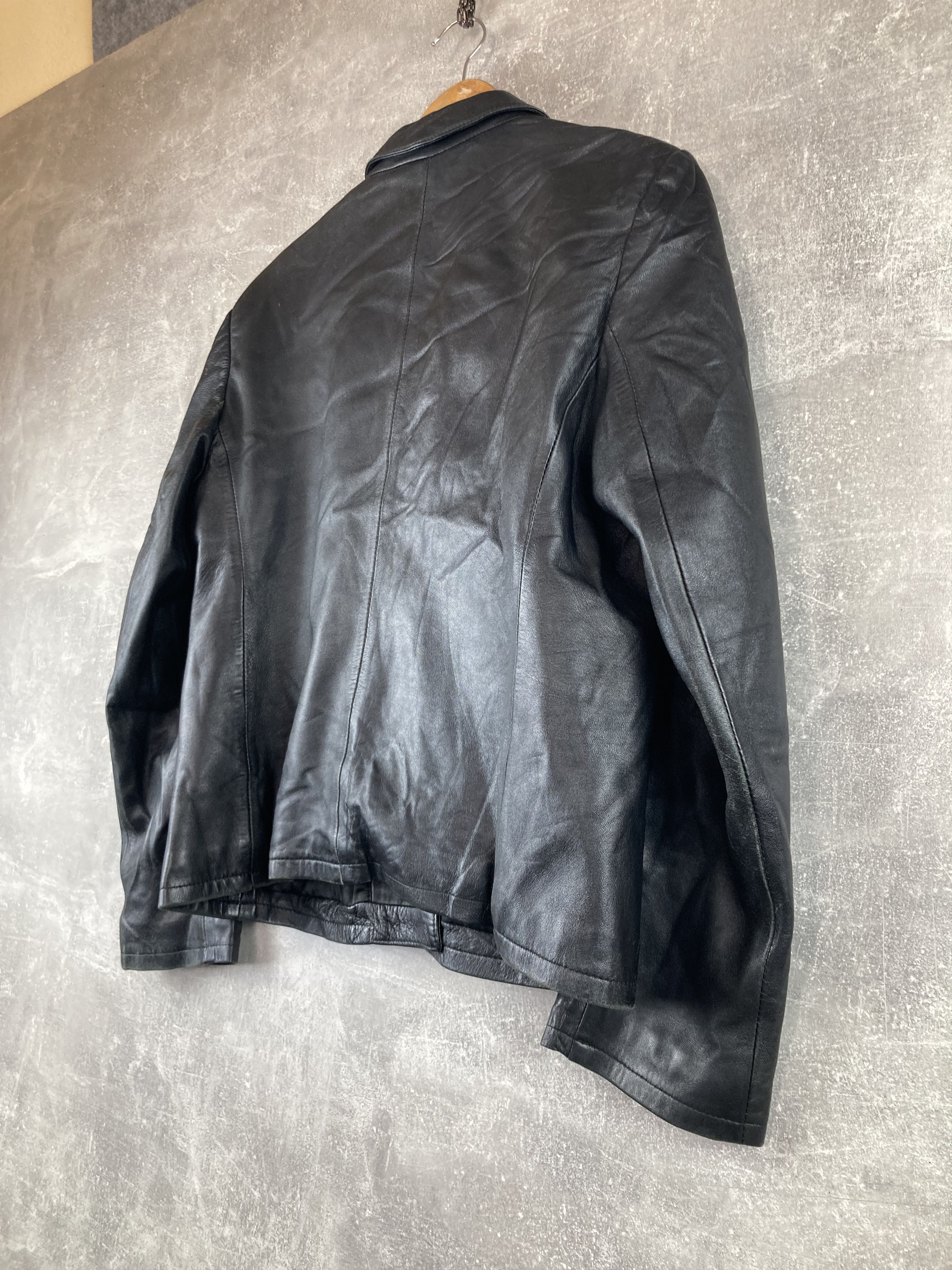Valentino Vintage Valentino Jeans black avant garde leather jacket Size XL / US 12-14 / IT 48-50 - 7 Thumbnail