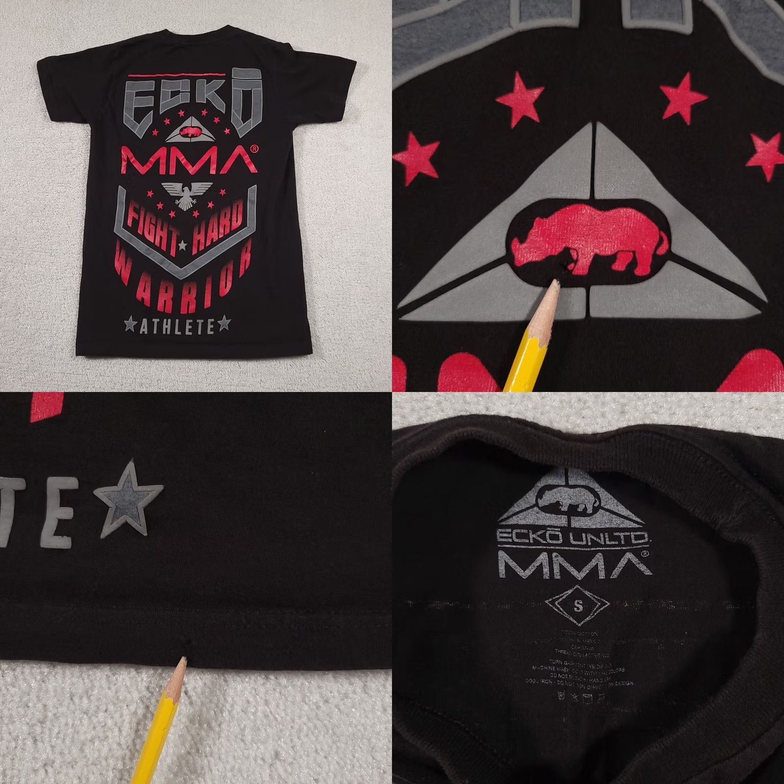Ecko Unltd. Ecko Unltd. Unlimited MMA T Shirt Mens Small Black Double Sided Grunge Size US S / EU 44-46 / 1 - 9 Thumbnail