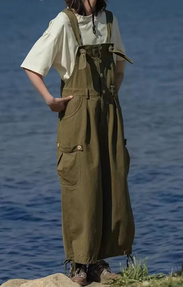 Japanese Vintage Large Pocket Harajuku Dungarees