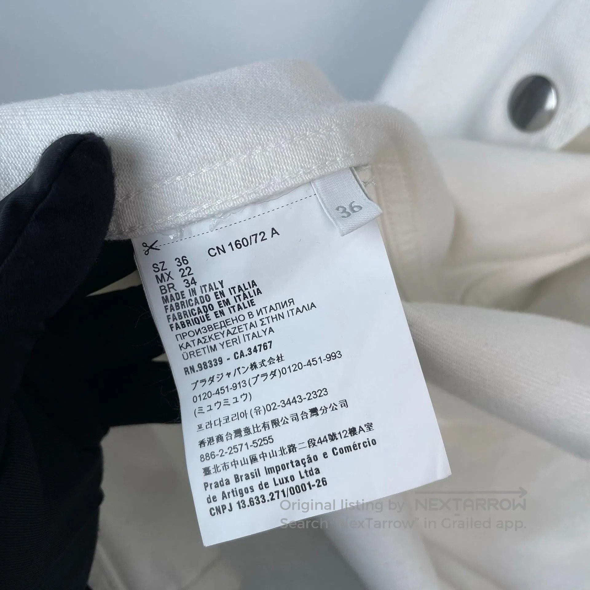 Prada Prada White Logo Long. Size XS / US 0-2 / IT 36-38 - 6 Thumbnail